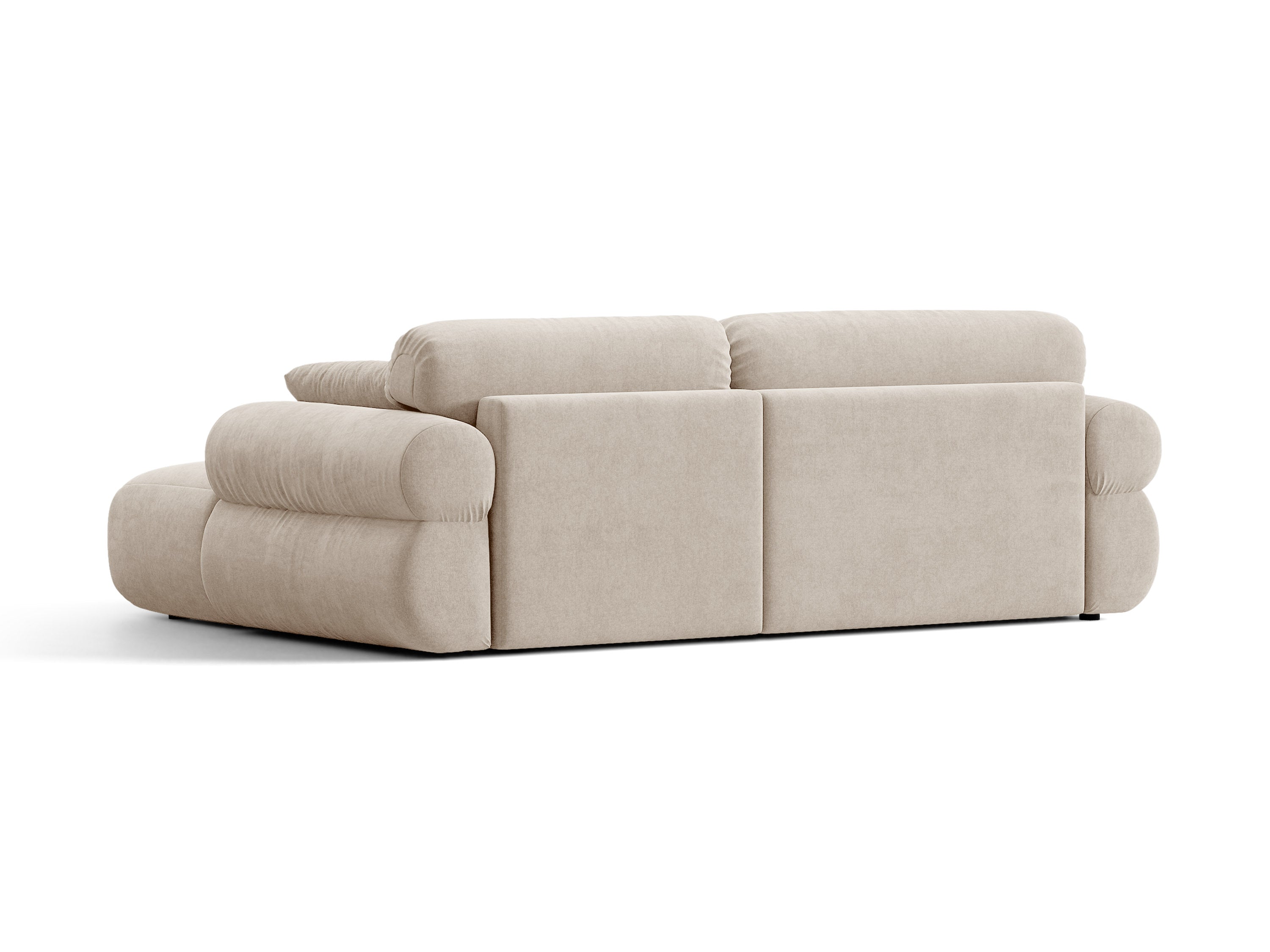Micadoni Ophelia Ecksofa 4-Sitzer Strukturierter Stoff Liberty Beige Rechts