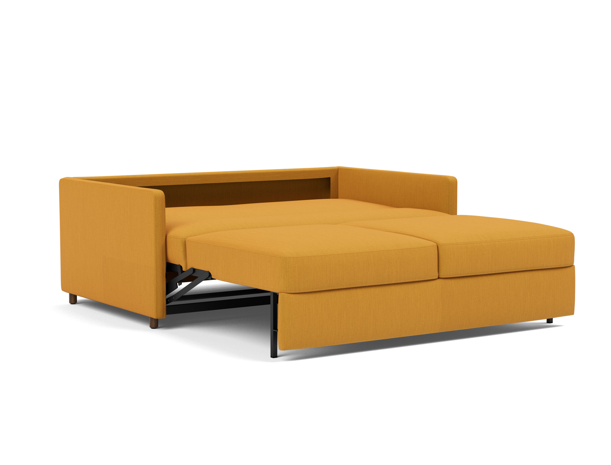 Schlafsofa Neah mit Slim-Armlehnen 160 Flachgewebe Elegance 507-Burned-Curry