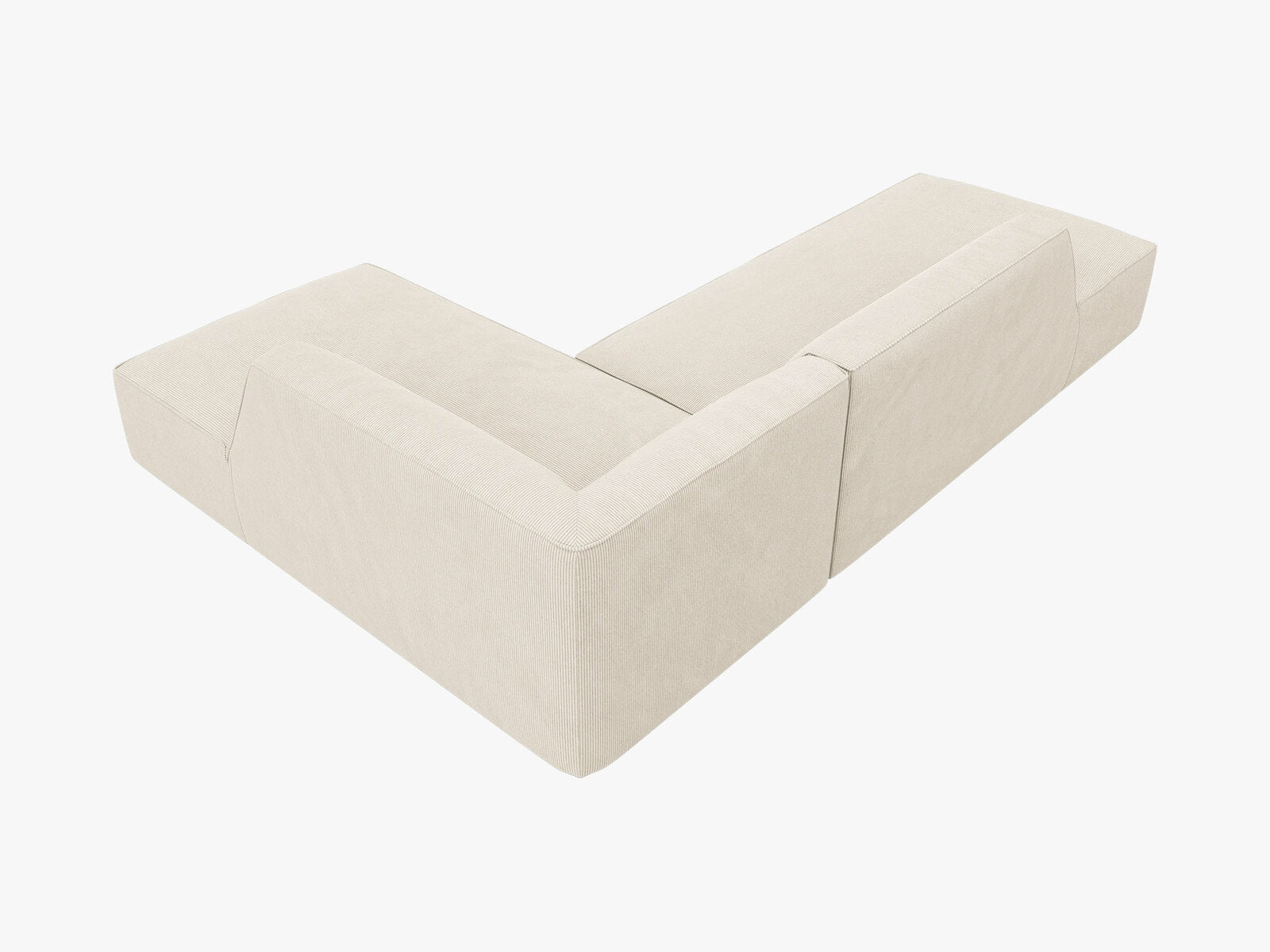 Micadoni Ecksofa Ruby 4-Sitzer Rechts Kord Scala Helles Beige