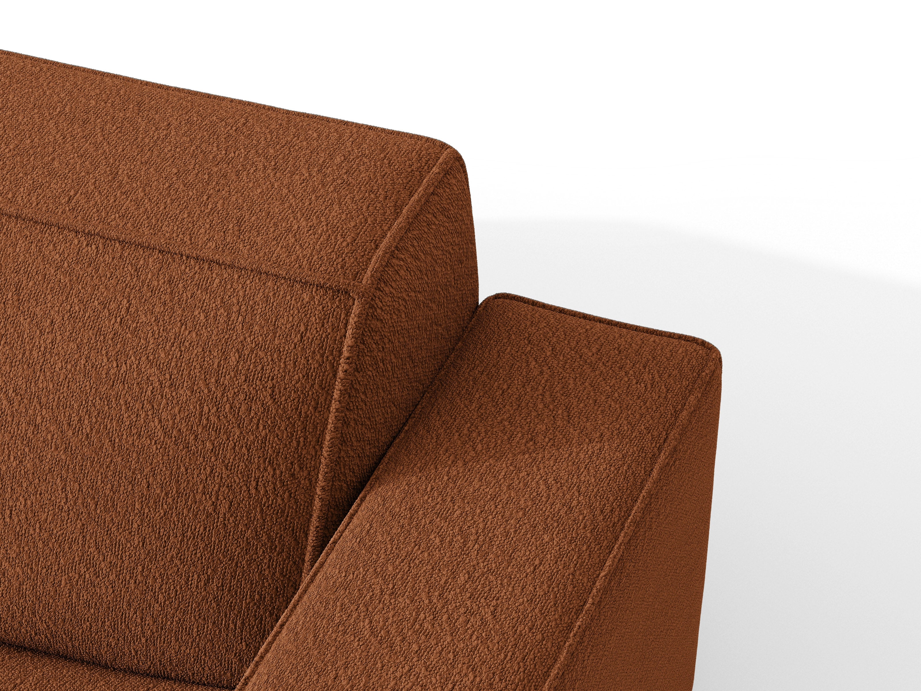 Micadoni Schlaf-Ecksofa Jodie 3-Sitzer Boucle Baloo Terrakotta Rechts