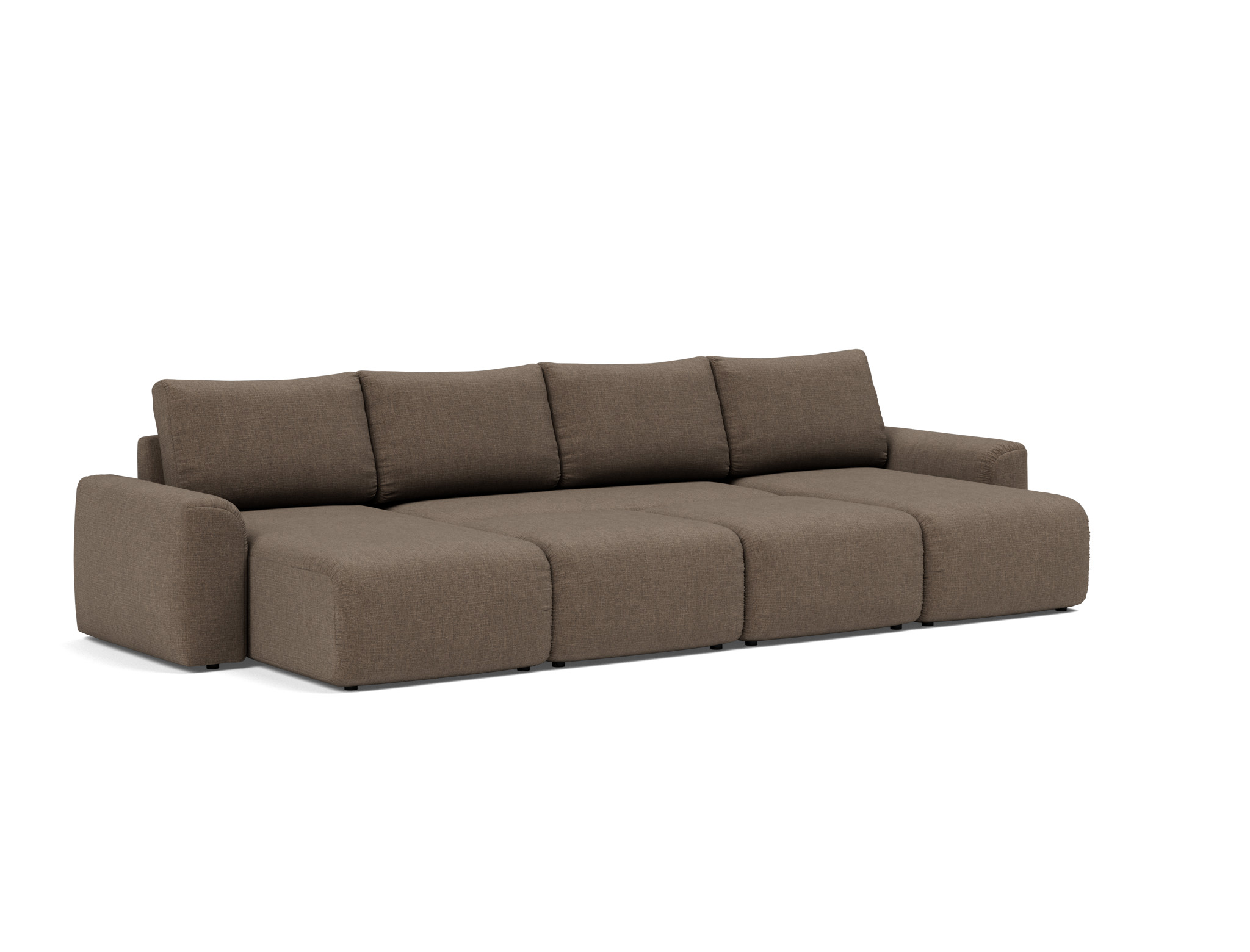 Schlafsofa Norum U-Form mit Chunky-Armlehnen Chenille Esina 411-Cedar-Brown