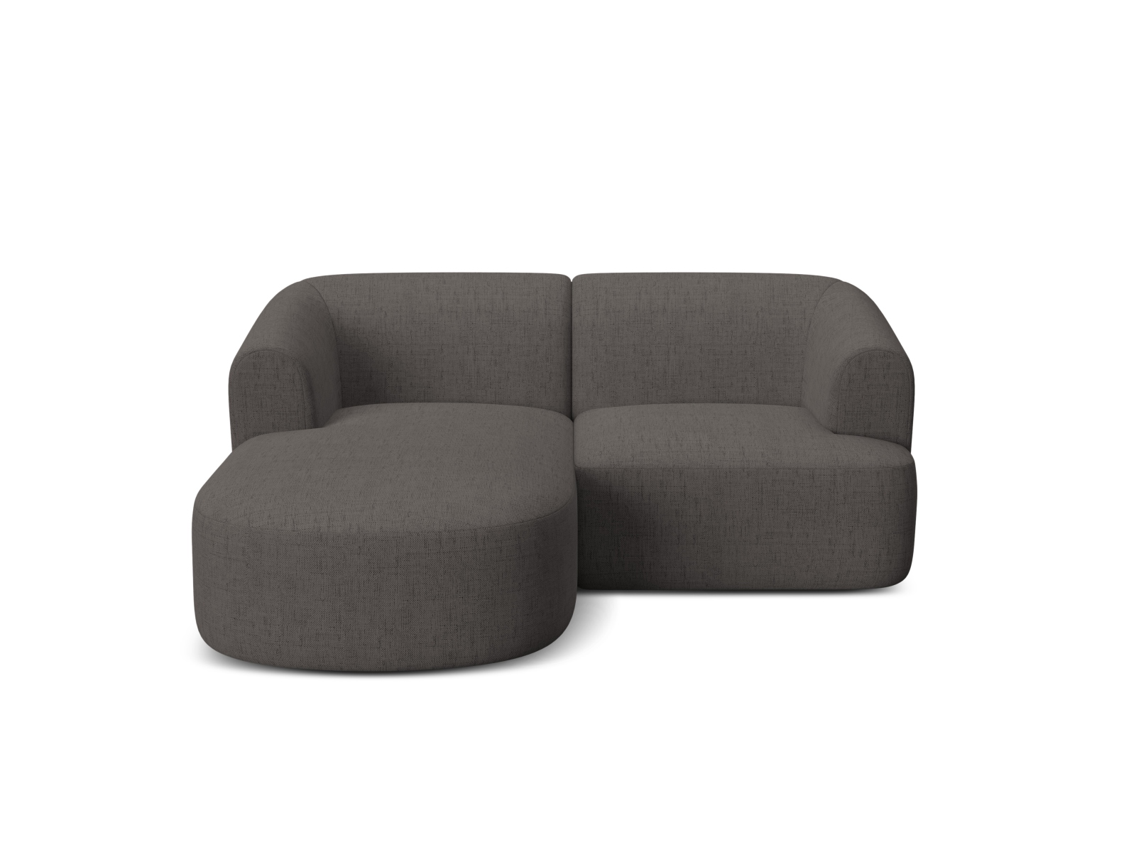 Cosmopolitan Design Ecksofa Campi 3-Sitzer Strukturierter Stoff Moly Grau Links