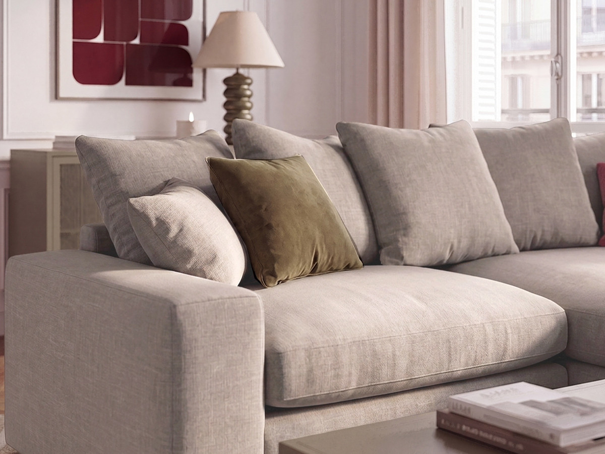 Bobochic Nevada Ecksofa Stoff Beige