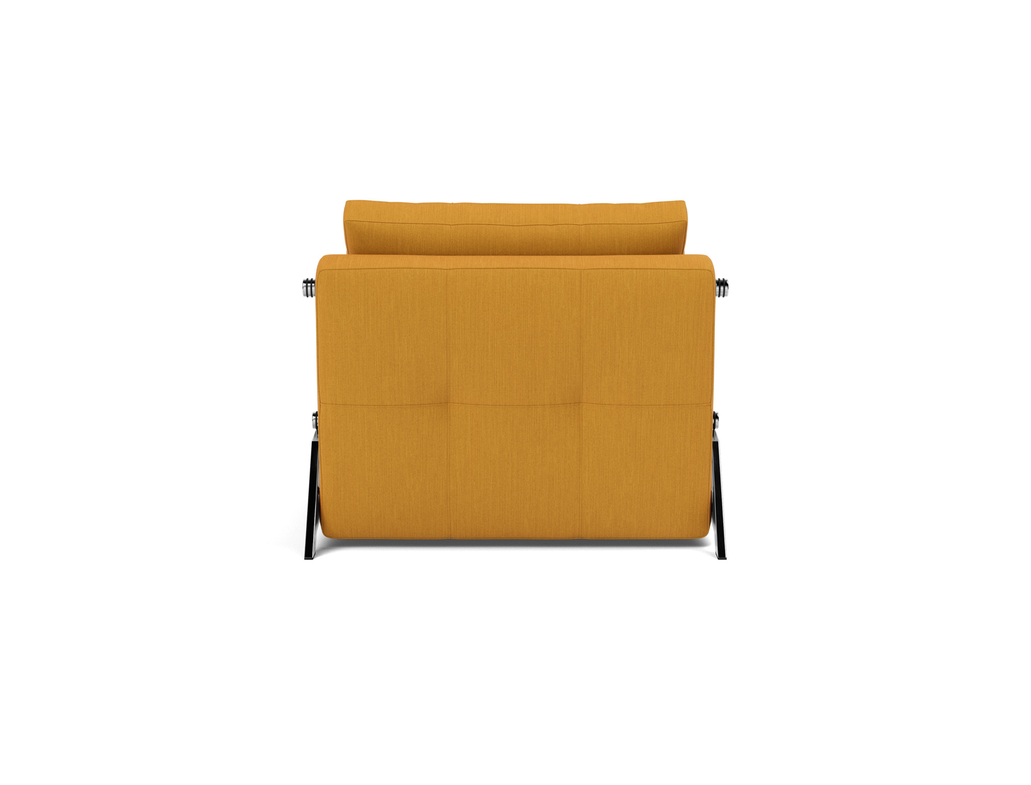 Schlafsessel Cubed 90 Flachgewebe Elegance 507-Burned-Curry Beine Chrom
