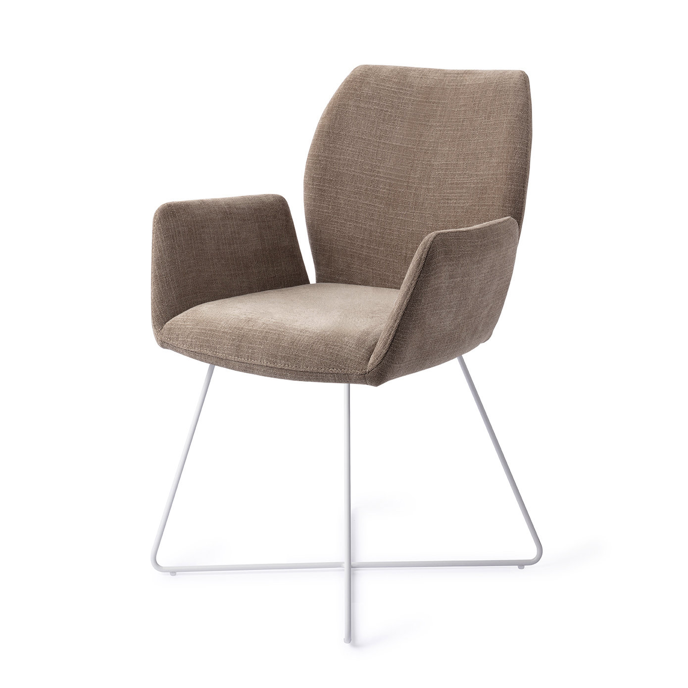 Jesper Home Esszimmerstuhl Misaki Mocha Mist Cross Weiß