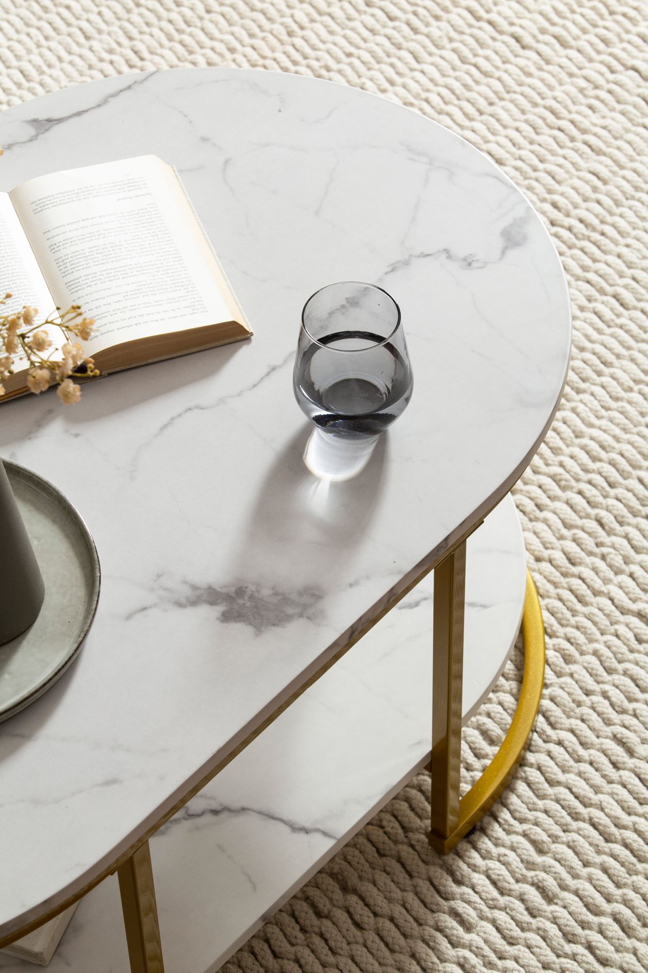 Couchtisch Heimey Marmoroptik Weiß 100 × 60 × 45 cm