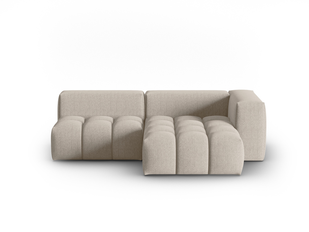 Cosmopolitan Design Ecksofa Verona 3-Sitzer offen Strukturierter Stoff Sorella Sand Rechts