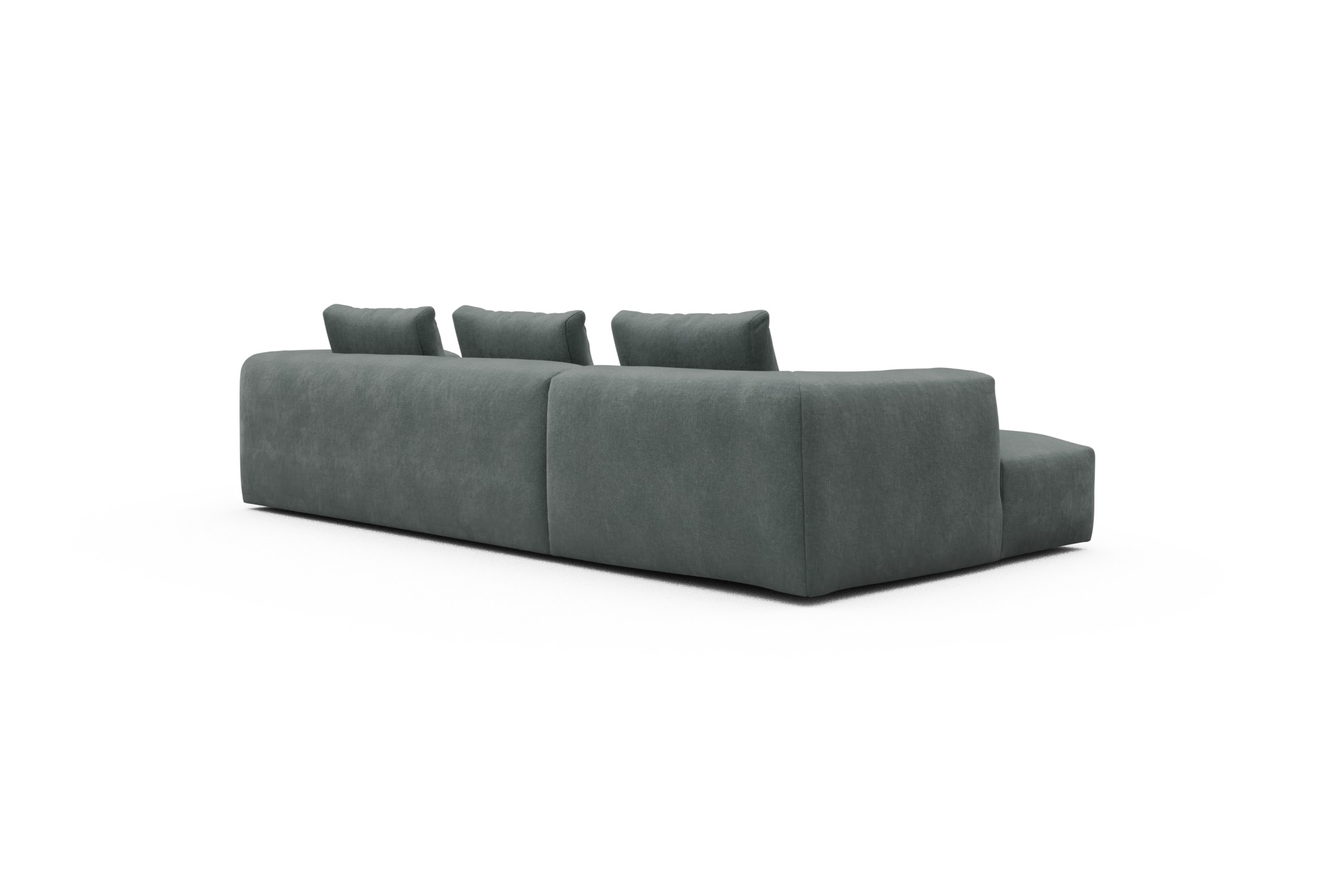 Ecksofa Fred Chaiselongue links mit 2,5-Sitzer Smooth-Silver-Grey