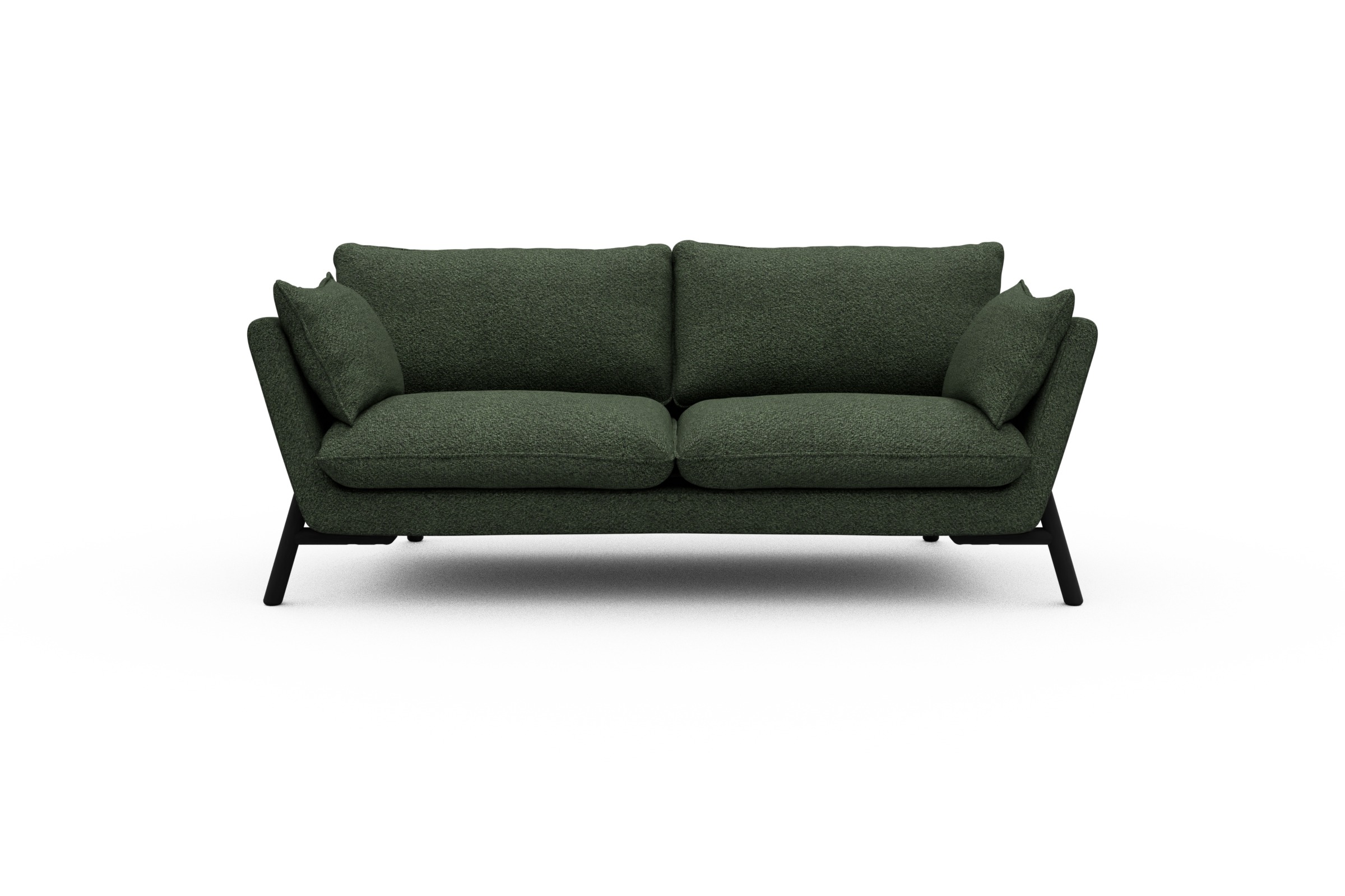Skandi Home Sofa Emil 2-Sitzer Beinfarbe Eiche Schwarz Vanora-Deep-Green moebelfaktor