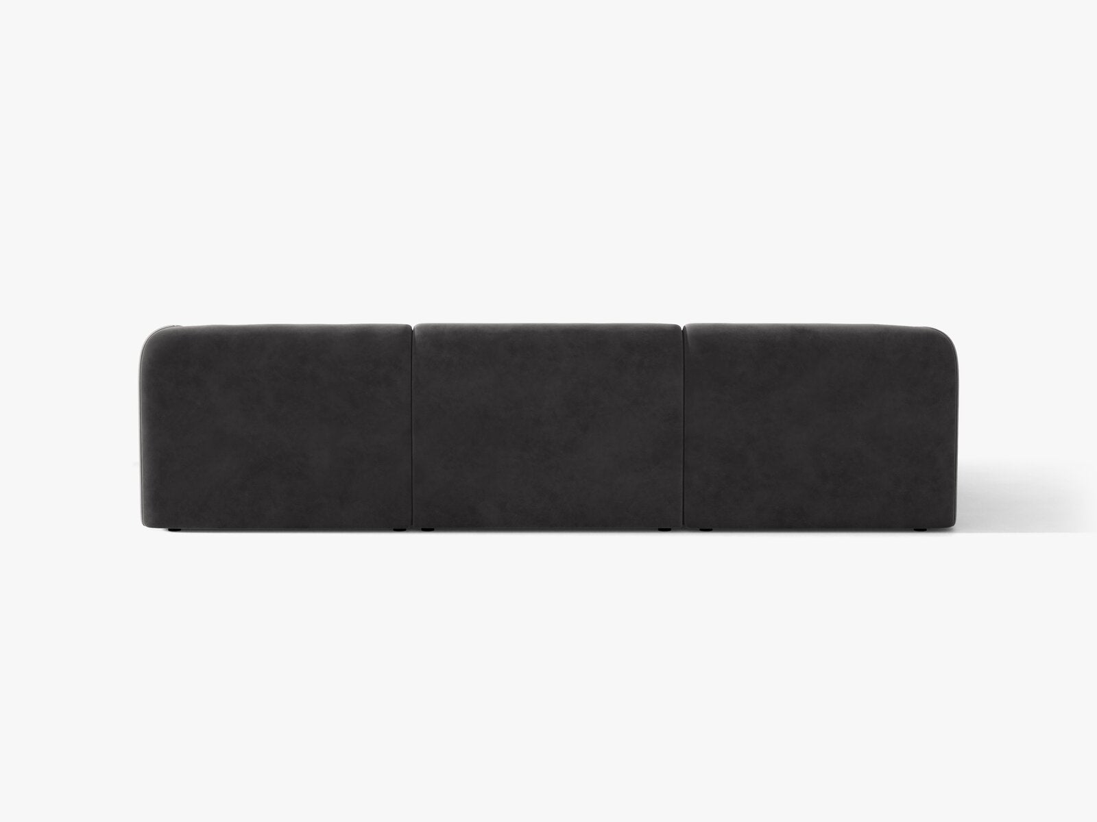 Micadoni Ecksofa Miley 4-Sitzer Links Samt Bluvel Grau