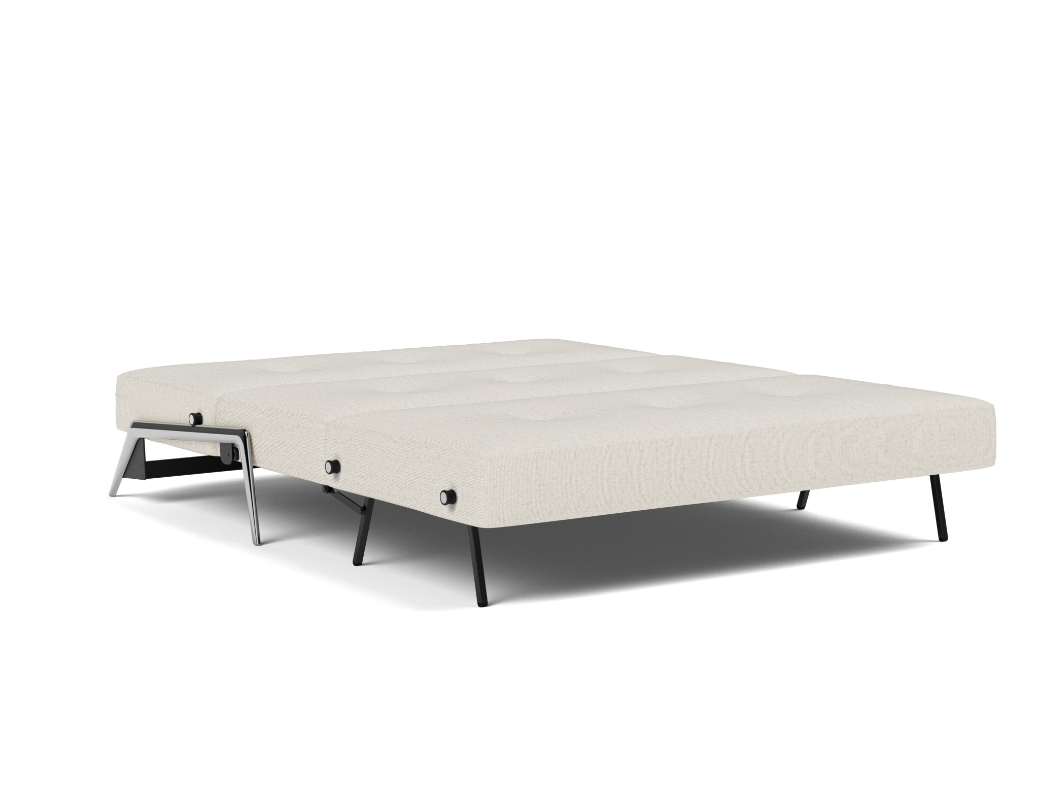 Schlafsofa Cubed 160 Boucle Skandi 531-Off-White Beine Aluminium