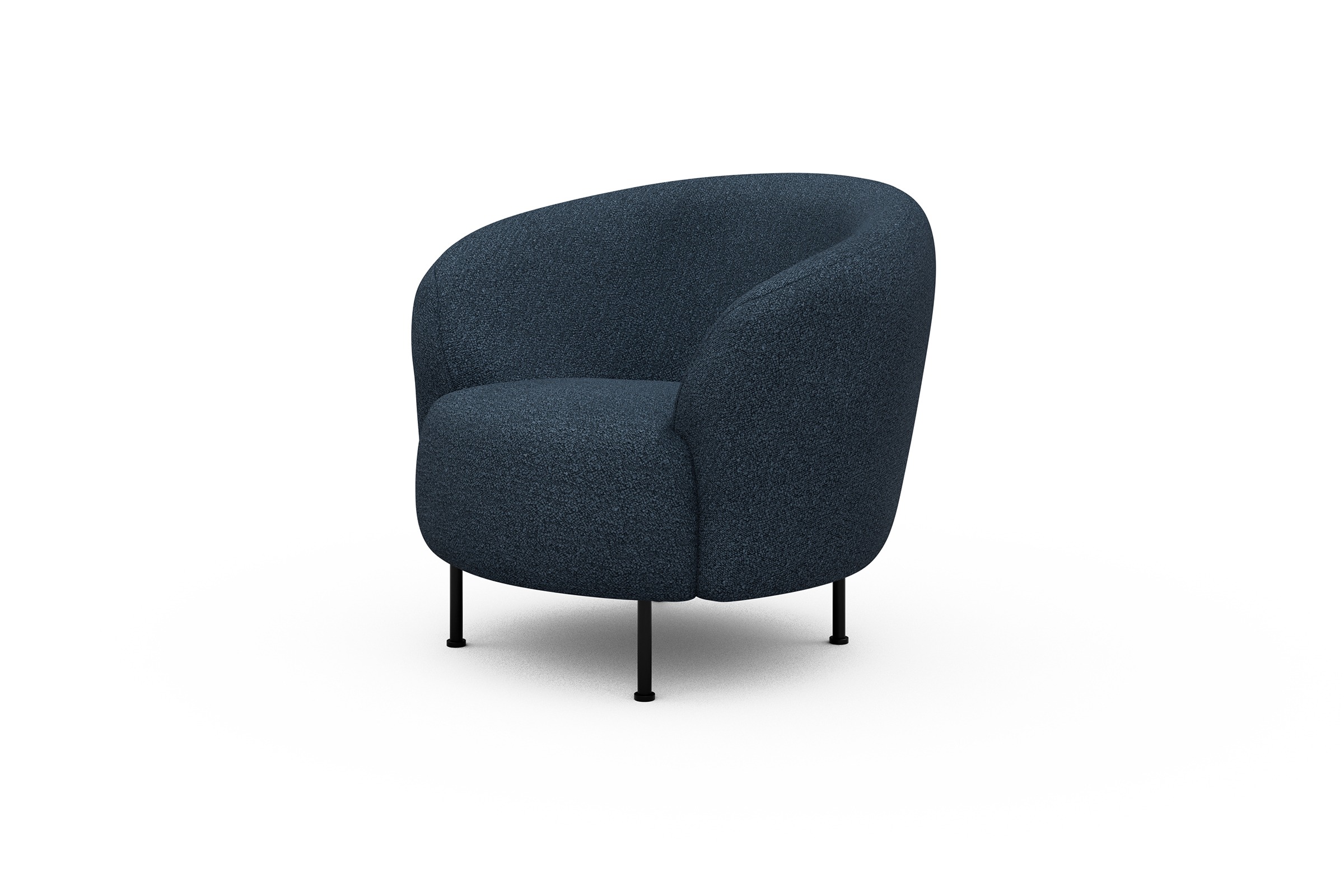 Sessel Ronda Metallbeine Schwarz Boucle-Blue