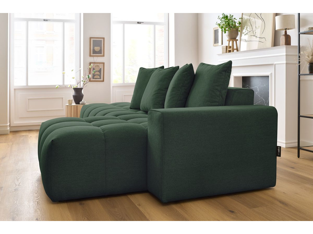 Bobochic Mont-blanc Ecksofa Melange-Stoff Grün Ecke rechts