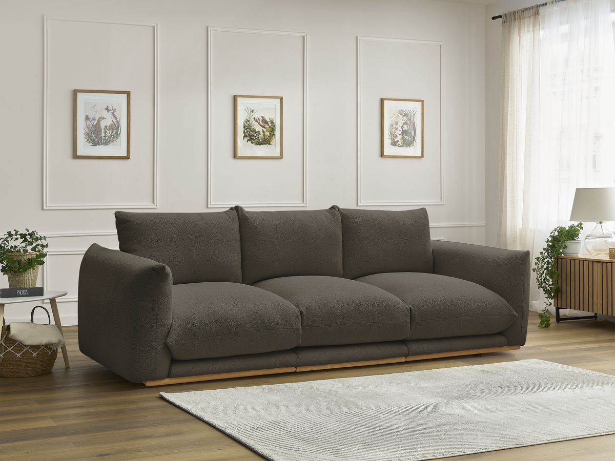 Bobochic Ernest Sofa 3-Sitzer 266 × 106 cm Bouclé-Stoff Braun