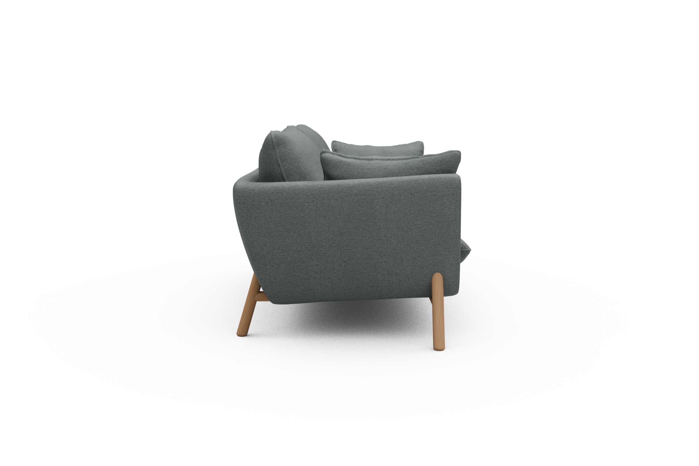 Sofa Emil 2-Sitzer Beinfarbe Eiche Natur Denari-Soft-Grey