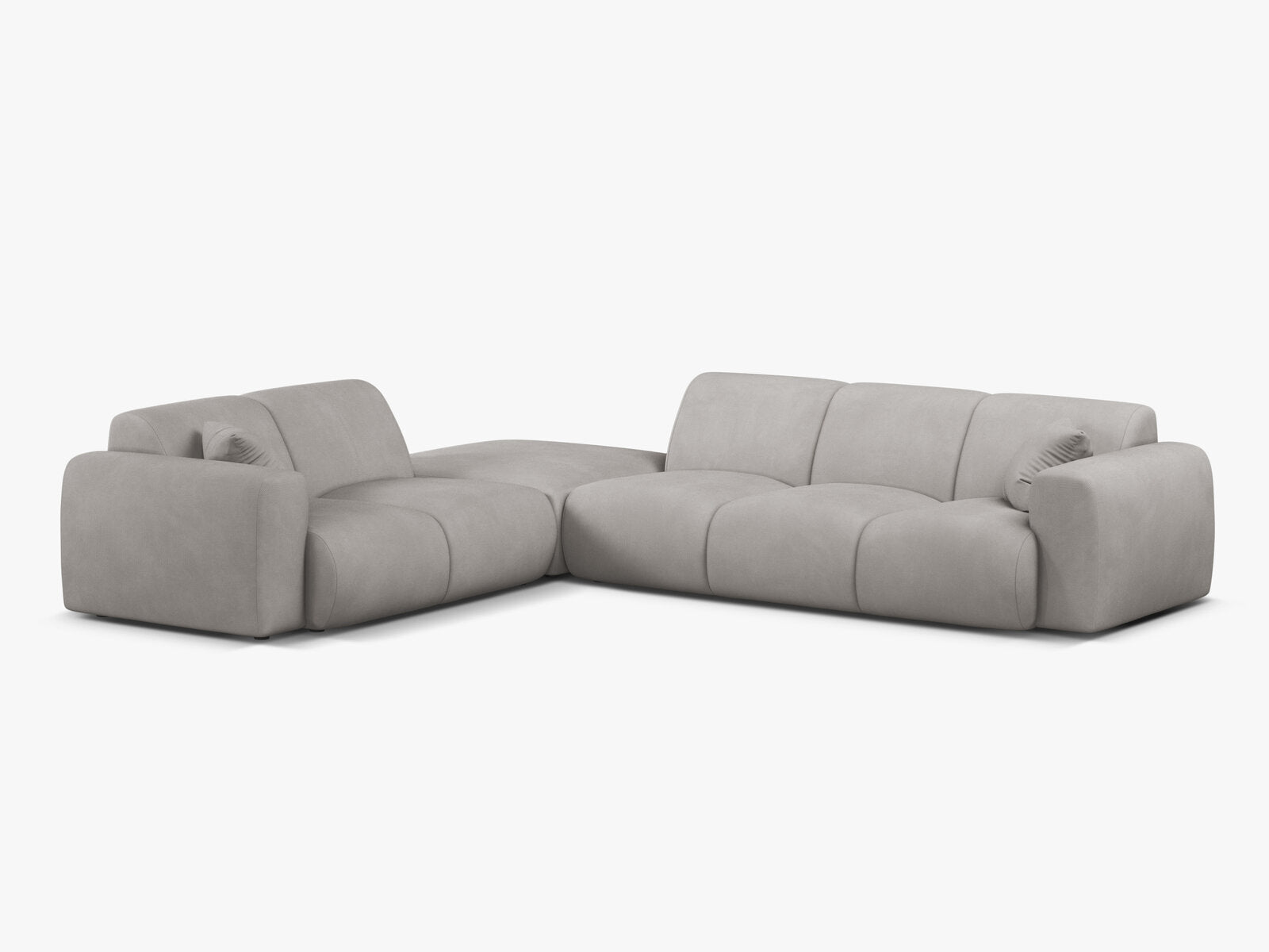 Micadoni Ecksofa Molino 6-Sitzer Links Strukturierter Stoff Rebel Hellgrau