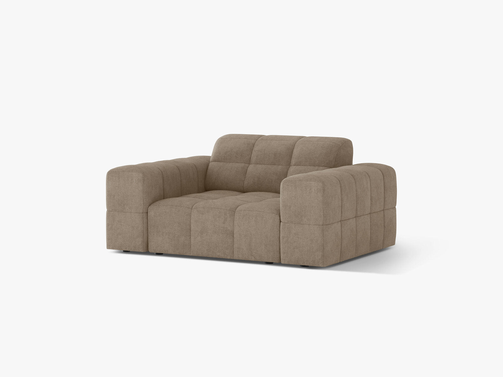 Micadoni Sessel Jennifer 1-Sitzer Chenille Eden Dunkelbeige