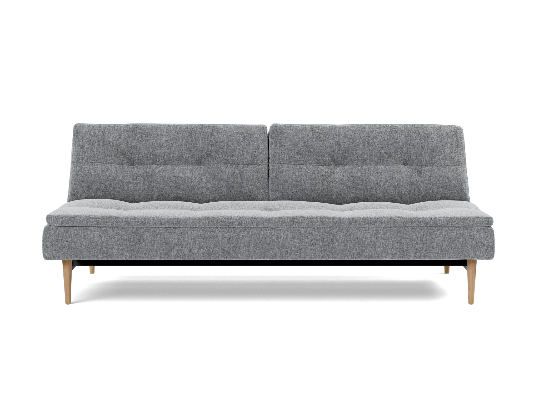 Schlafsofa Dublexo Strukturierter Stoff Twist 565-Granite Beine Styletto Eiche hell