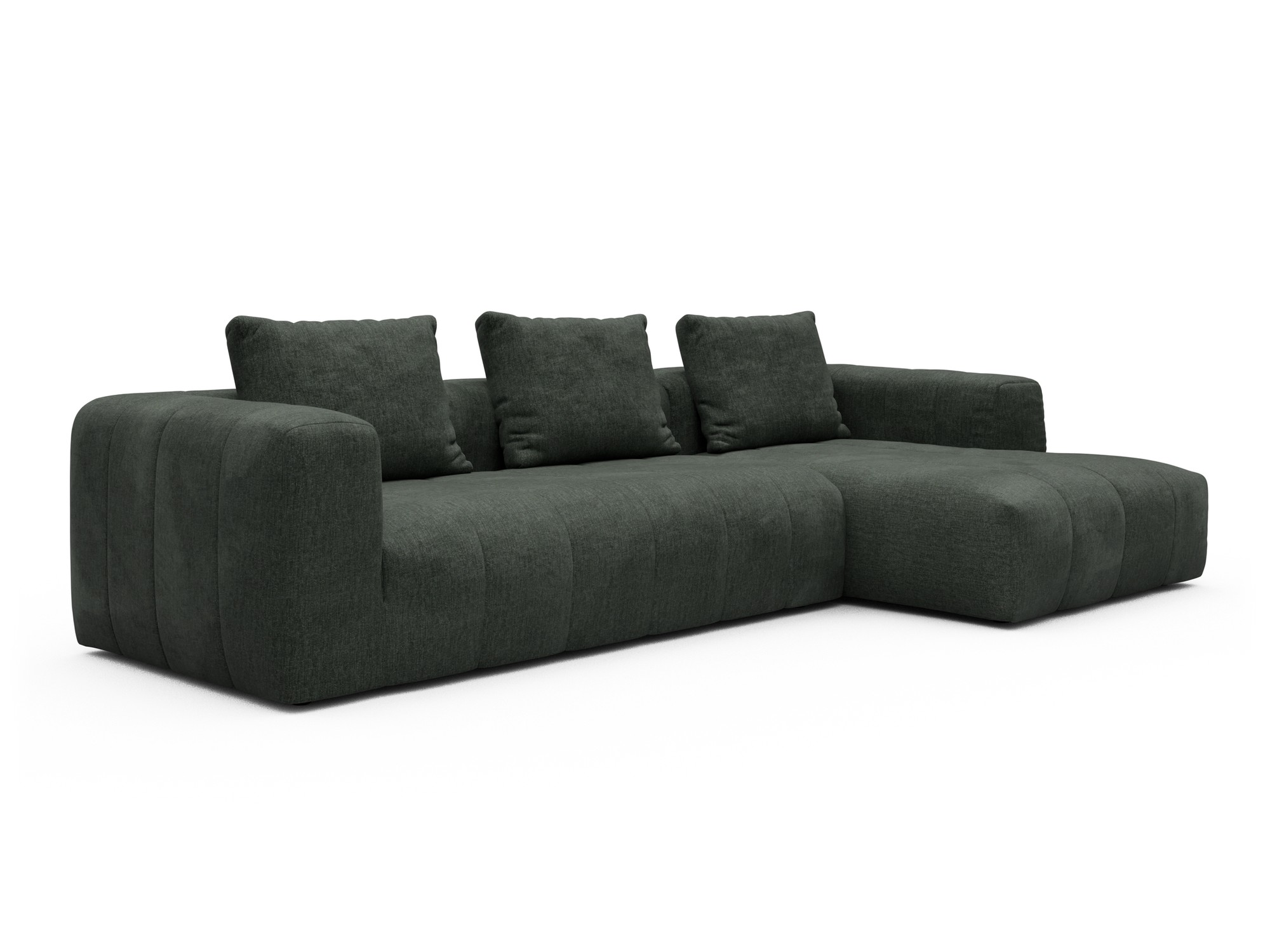 Hugo 2,5-Sitzer Armlehne links mit Chaiselongue Aivi-Pine-Green moebelfaktor