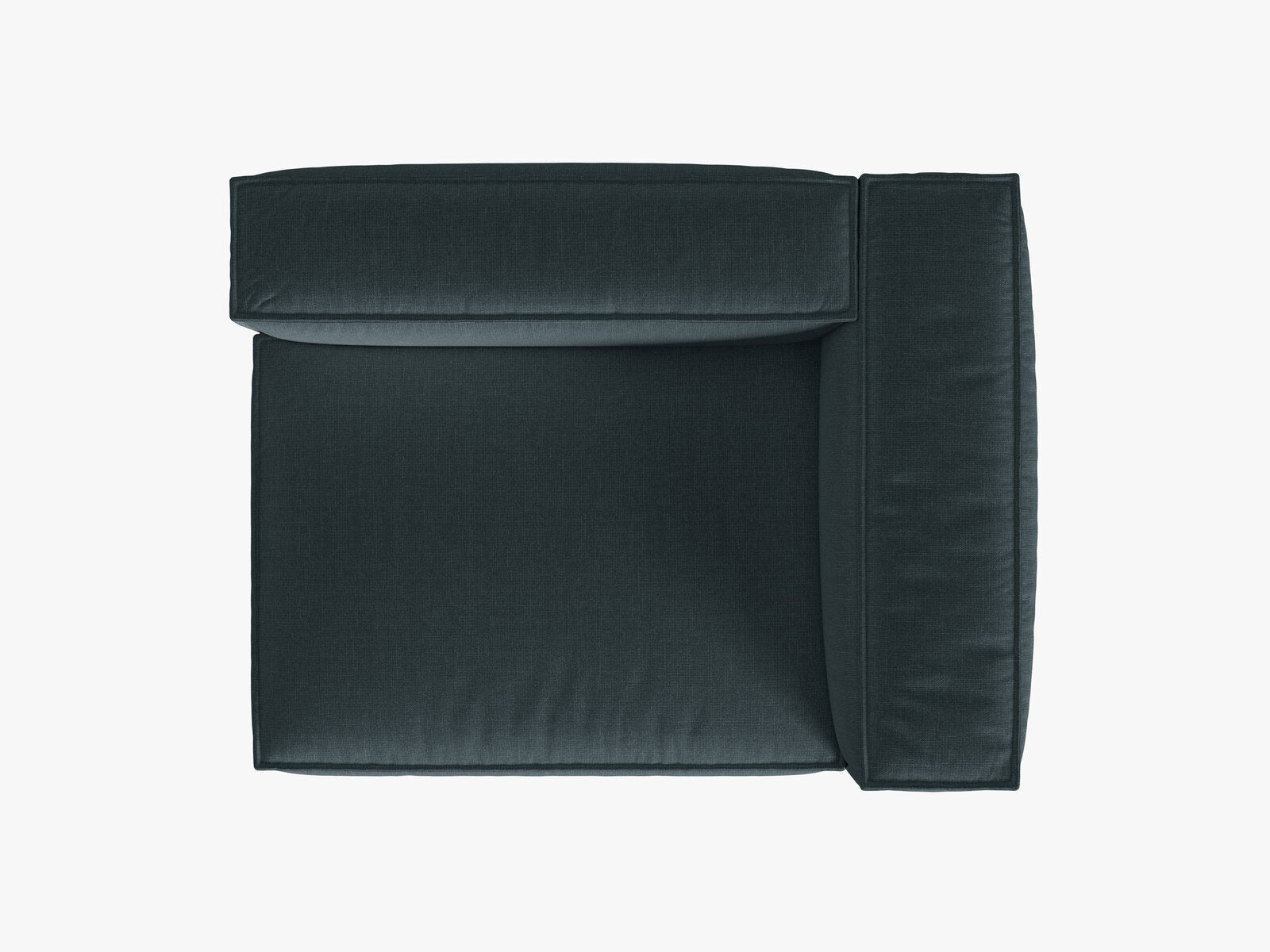 Micadoni Eckmodul Nuria 2-Sitzer Strukturierter Stoff Liberty Dunkel Petrol Rechts