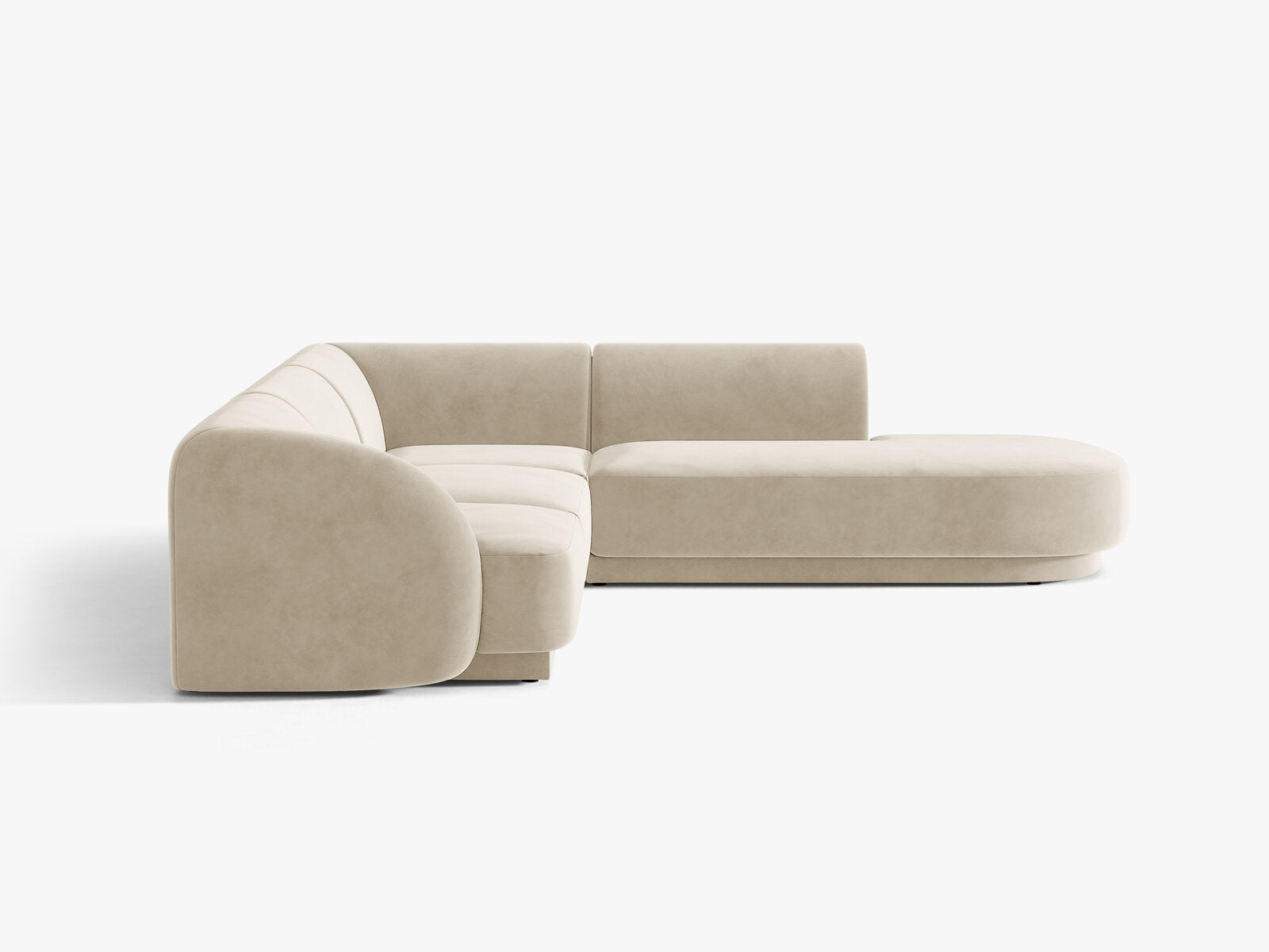 Micadoni Ecksofa Miley 6-Sitzer Rechts Samt Bluvel Dunkelbeige