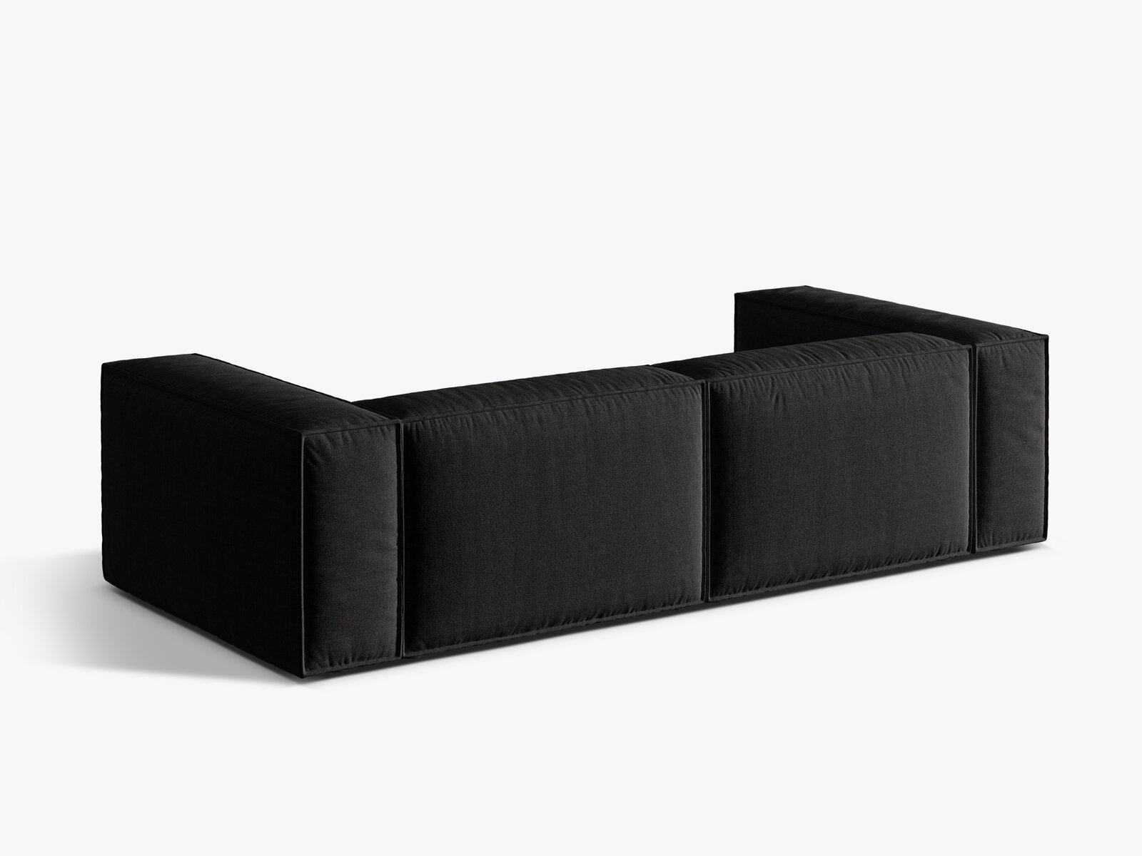 Micadoni Sofa Nuria 4-Sitzer Strukturierter Stoff Schwarz