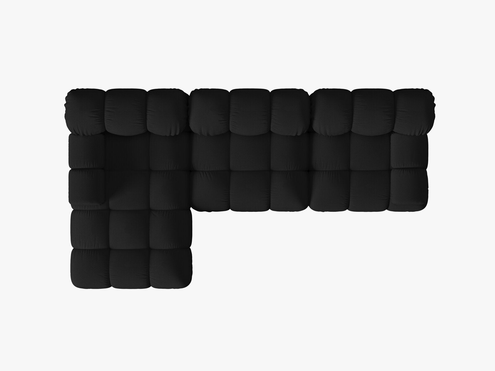 Micadoni Modulares Ecksofa Bellis 4-Sitzer Links 3D-Stoff Sonic Schwarz