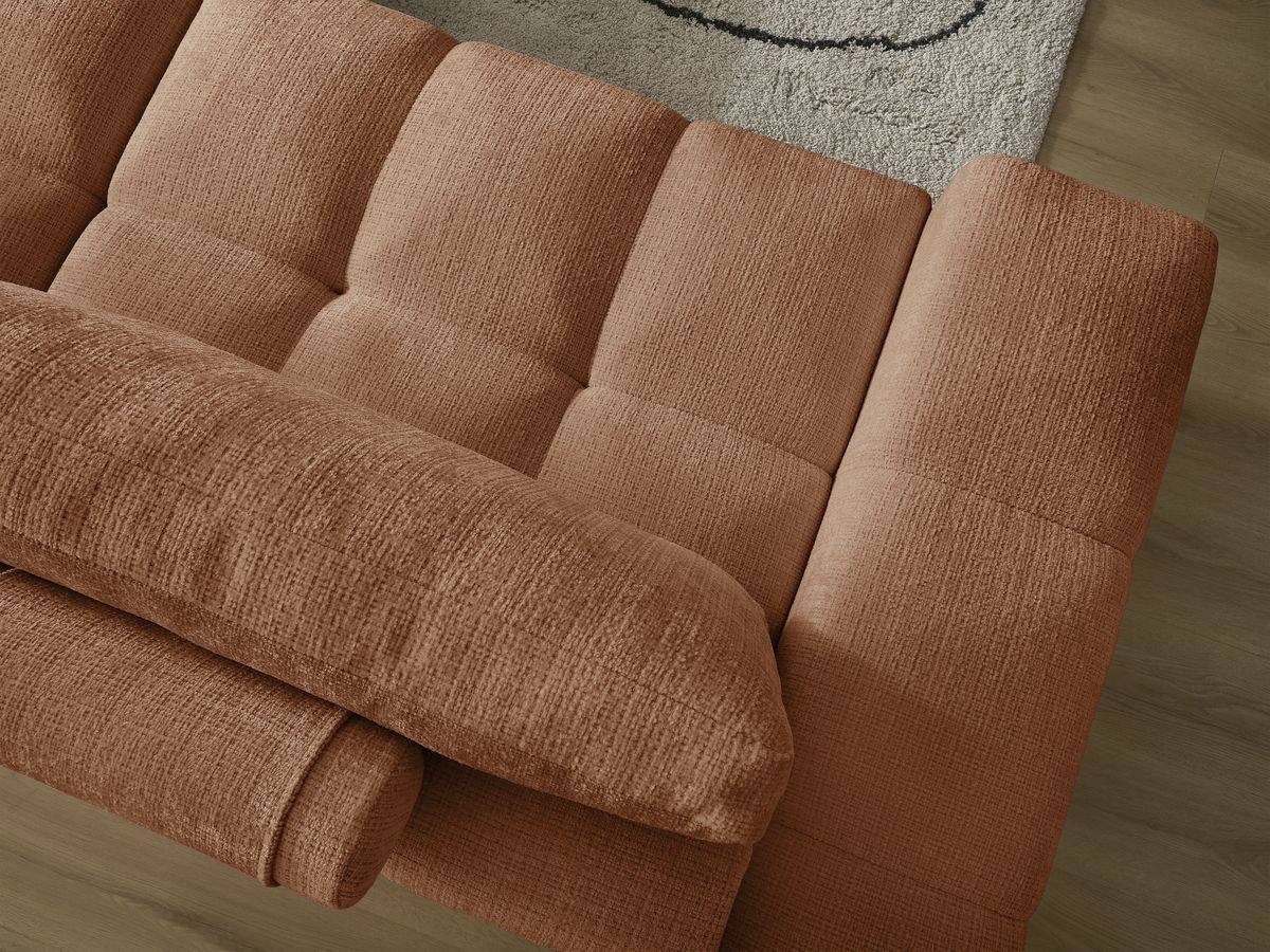 Bobochic Anakin Schlafsofa 3-Sitzer mit Bettkasten, 2 Kissen Strukturstoff Orange