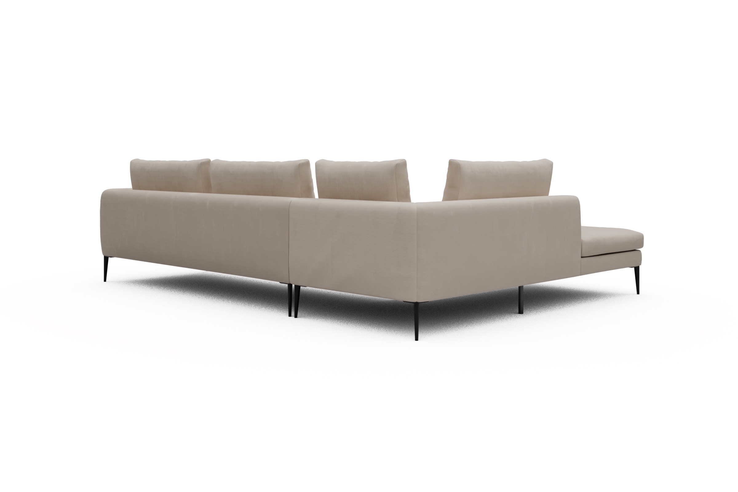 Ecksofa Paul Relax-Ecke rechts mit 3-Sitzer Cordufine-Off-White