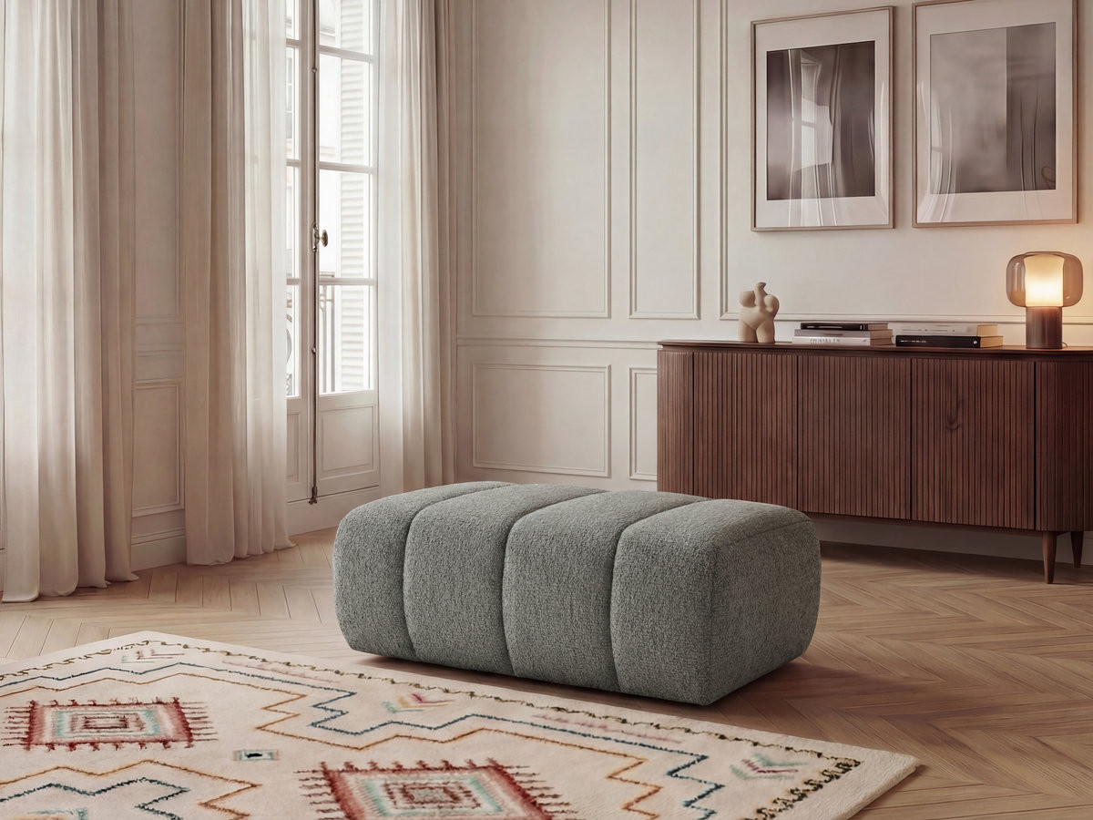 Bobochic Nesty Pouf Melange-Stoff Dunkelgrau