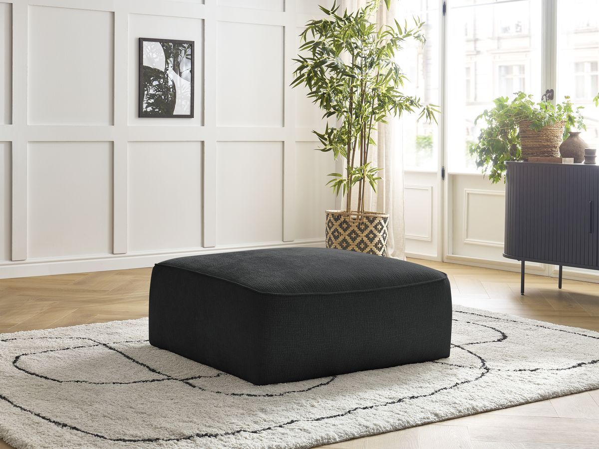 Bobochic Leopold Pouf Strukturstoff Schwarz