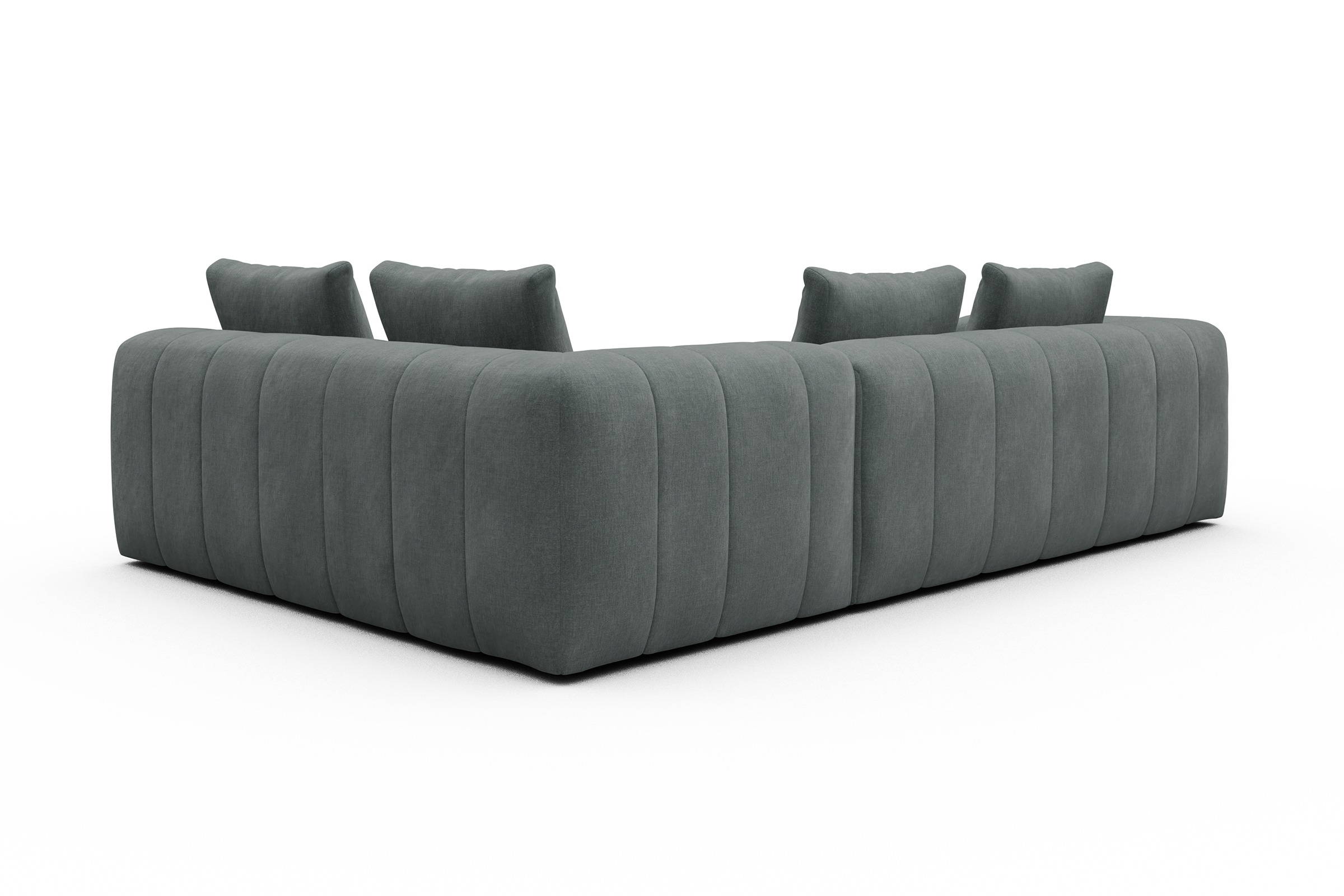 Ecksofa Hugo 2x 2,5-Sitzer Armlehne links Smooth-Silver-Grey