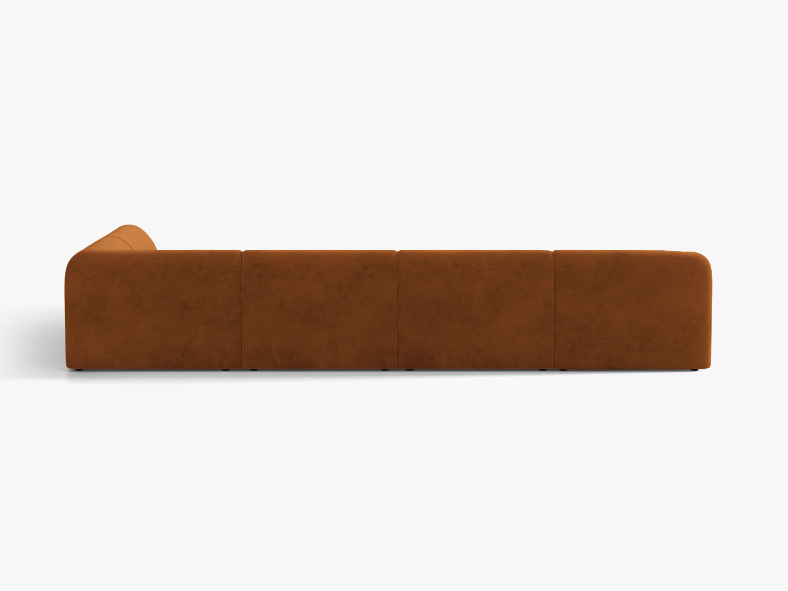 Micadoni Panorama-Ecksofa Miley 6-Sitzer Rechts Samt Bluvel Terrakotta