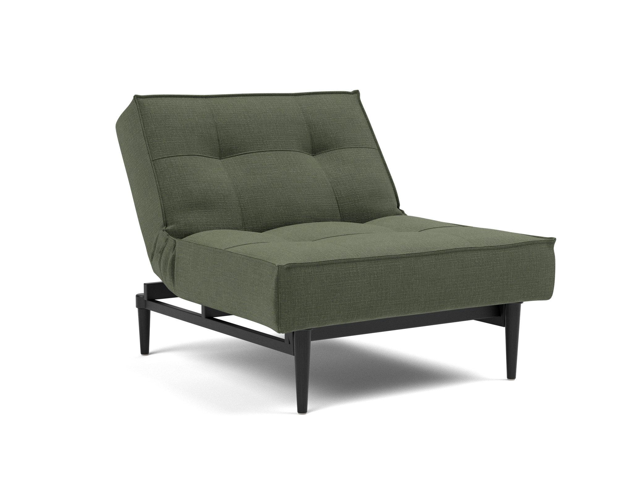 Sessel Splitback Chenille Esina 413-Olive-Green Beine Styletto Eiche schwarz