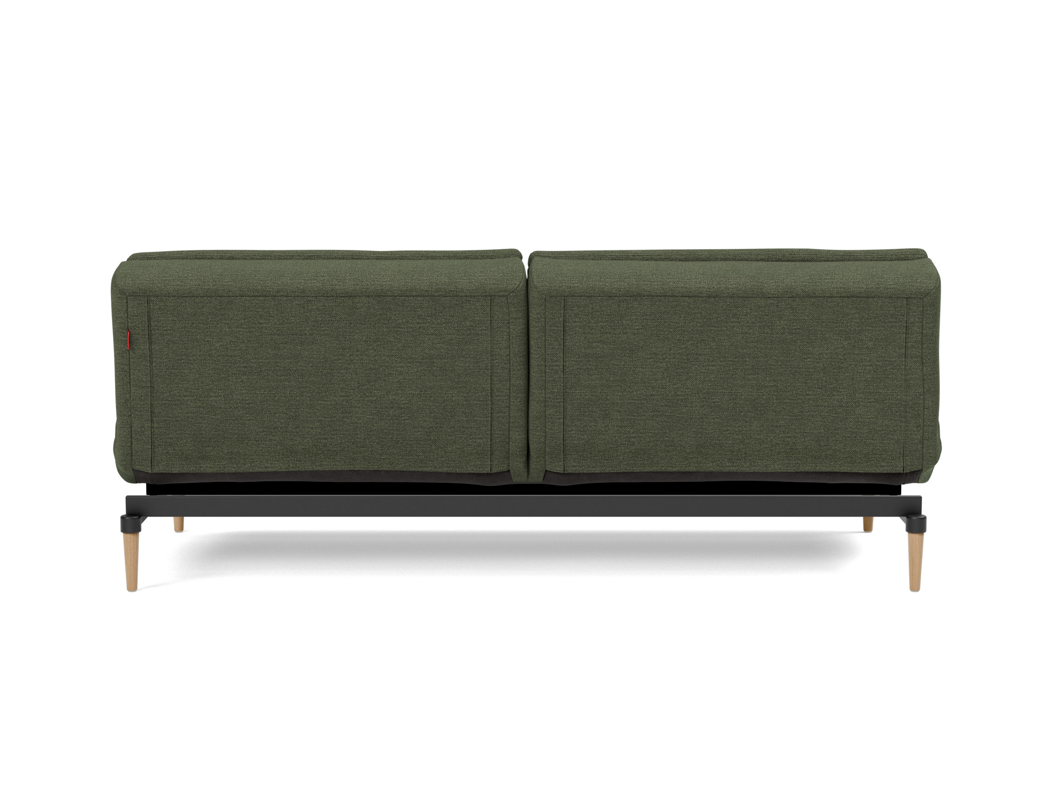 Schlafsofa Dublexo Strukturierter Stoff Taura 353-Forest Beine Styletto Eiche hell