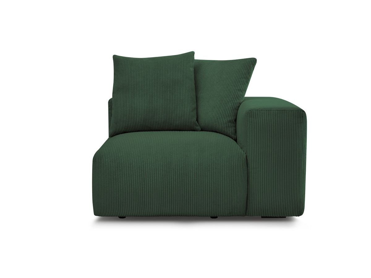 Bobochic Voltaire Sofamodul 1-Sitzer 130 × 100 cm Cordsamt Grün Ecke rechts