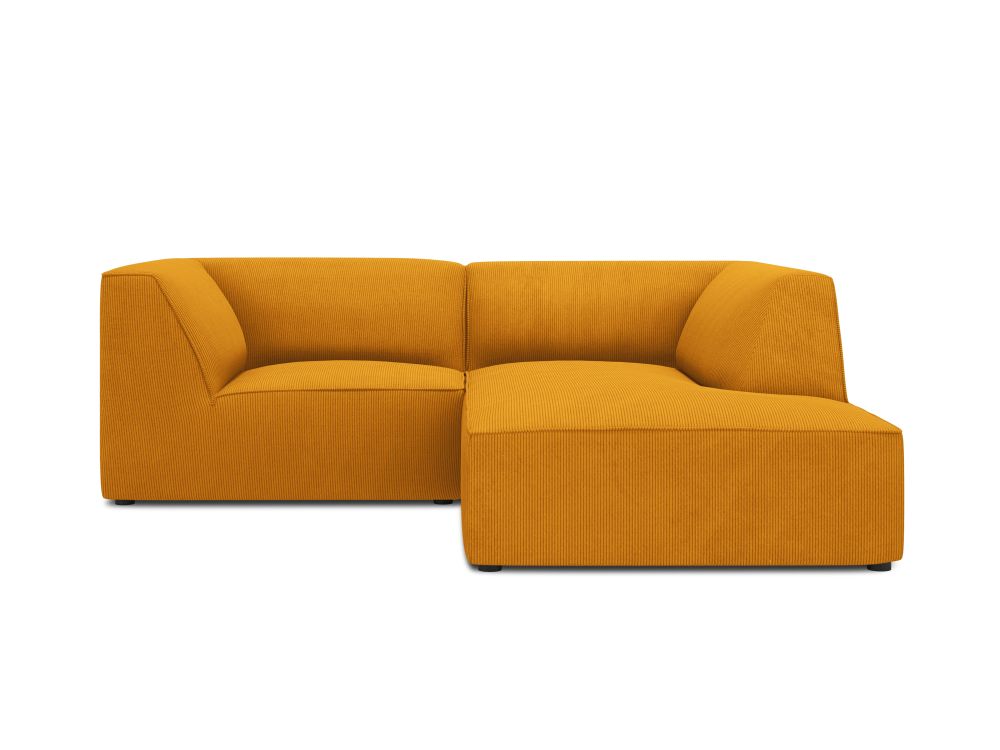 Cosmopolitan Design Ecksofa Siena 3-Sitzer Kord Scala Gelb Rechts