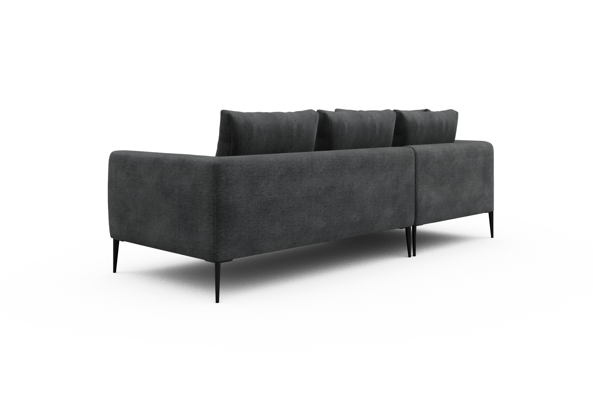 Ecksofa Paul Relax-Ecke links mit 2-Sitzer Smooth-Deep-Warm-Grey