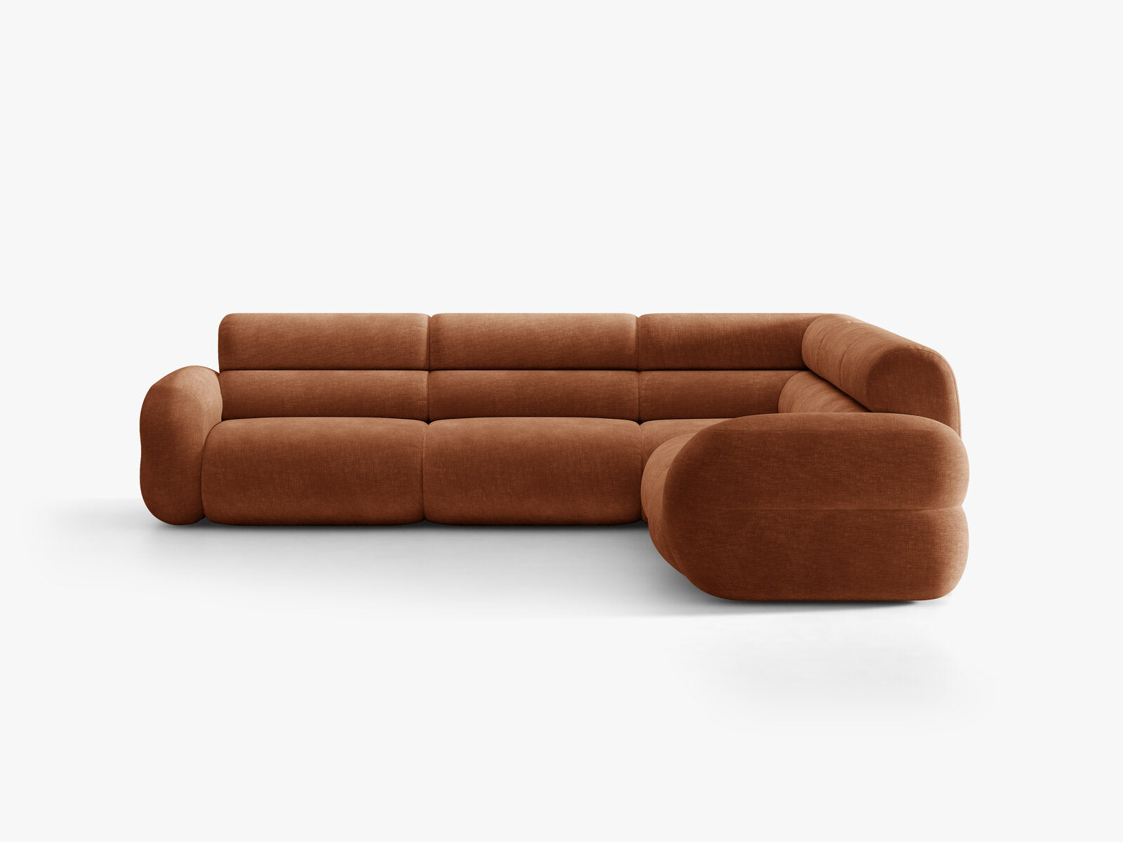 Micadoni Neo Modulares Ecksofa 7-Sitzer Chenille Golden Terrakotta