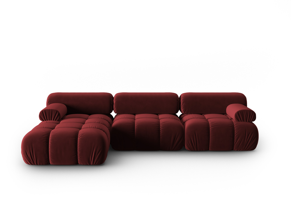 Cosmopolitan Design Modulares Ecksofa Cortina 4-Sitzer Samt Bluvel Rot Links