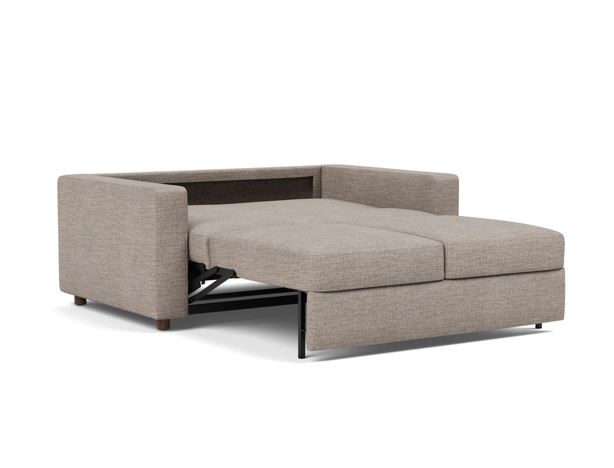 Schlafsofa Neah mit Standard-Armlehnen 140 Chenille Yuveno 472-Warm-Grey