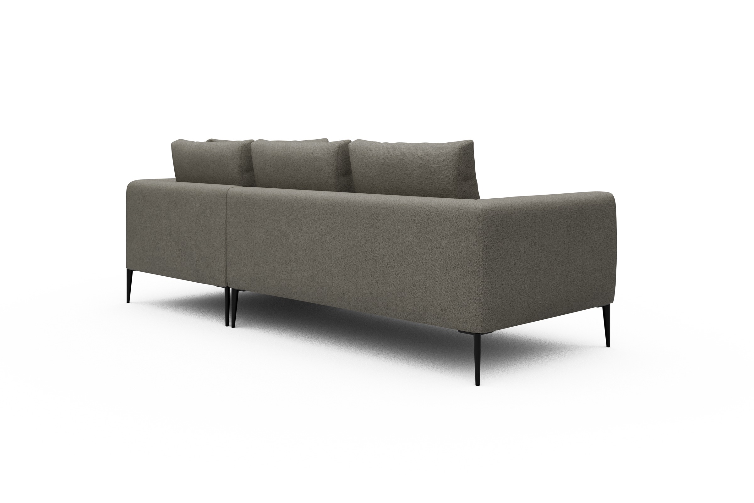 Ecksofa Paul Relax-Ecke rechts mit 2-Sitzer Denari-Warm-Grey