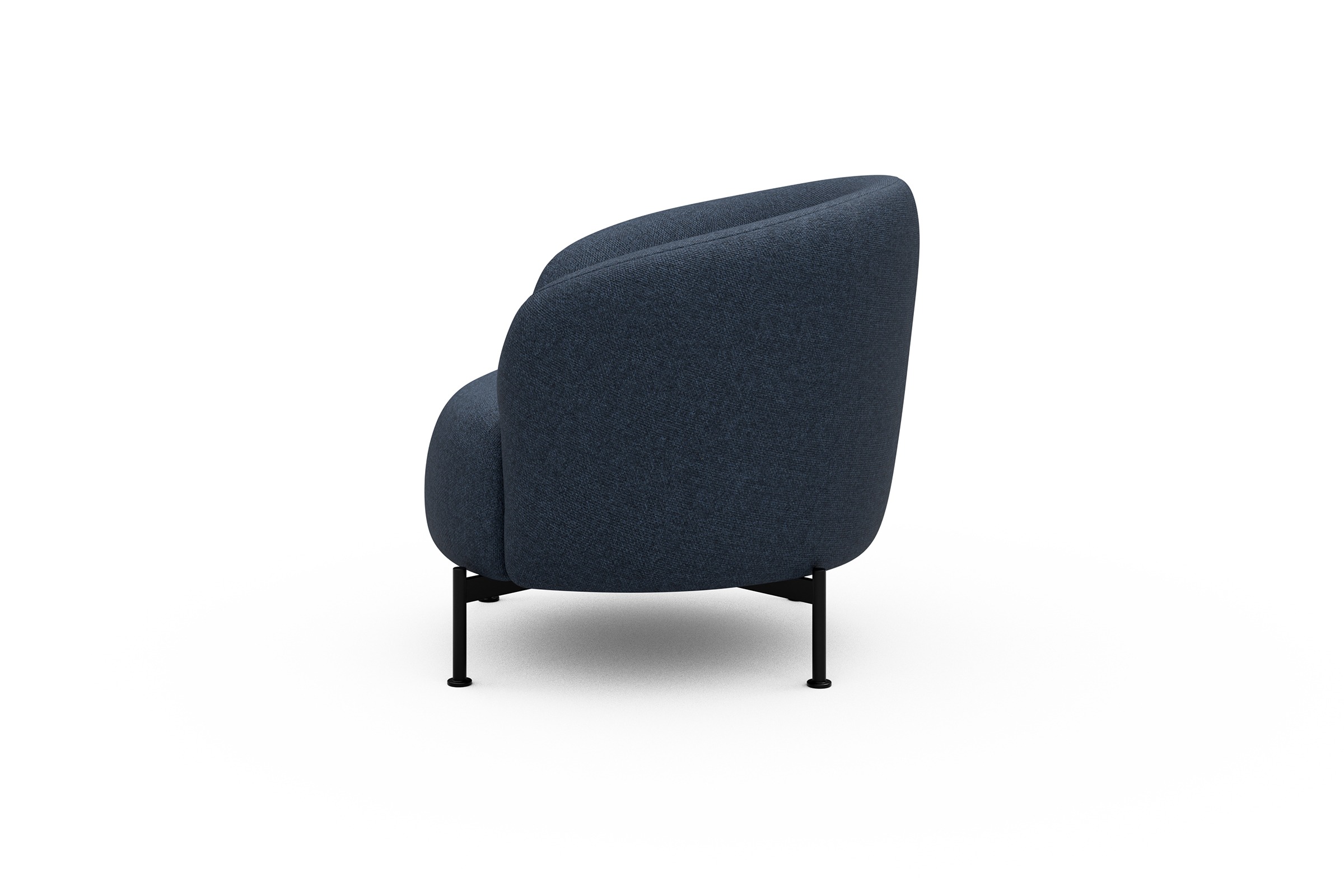 Sessel Ronda X-Metallgestell Schwarz Sama-Deep-Blue