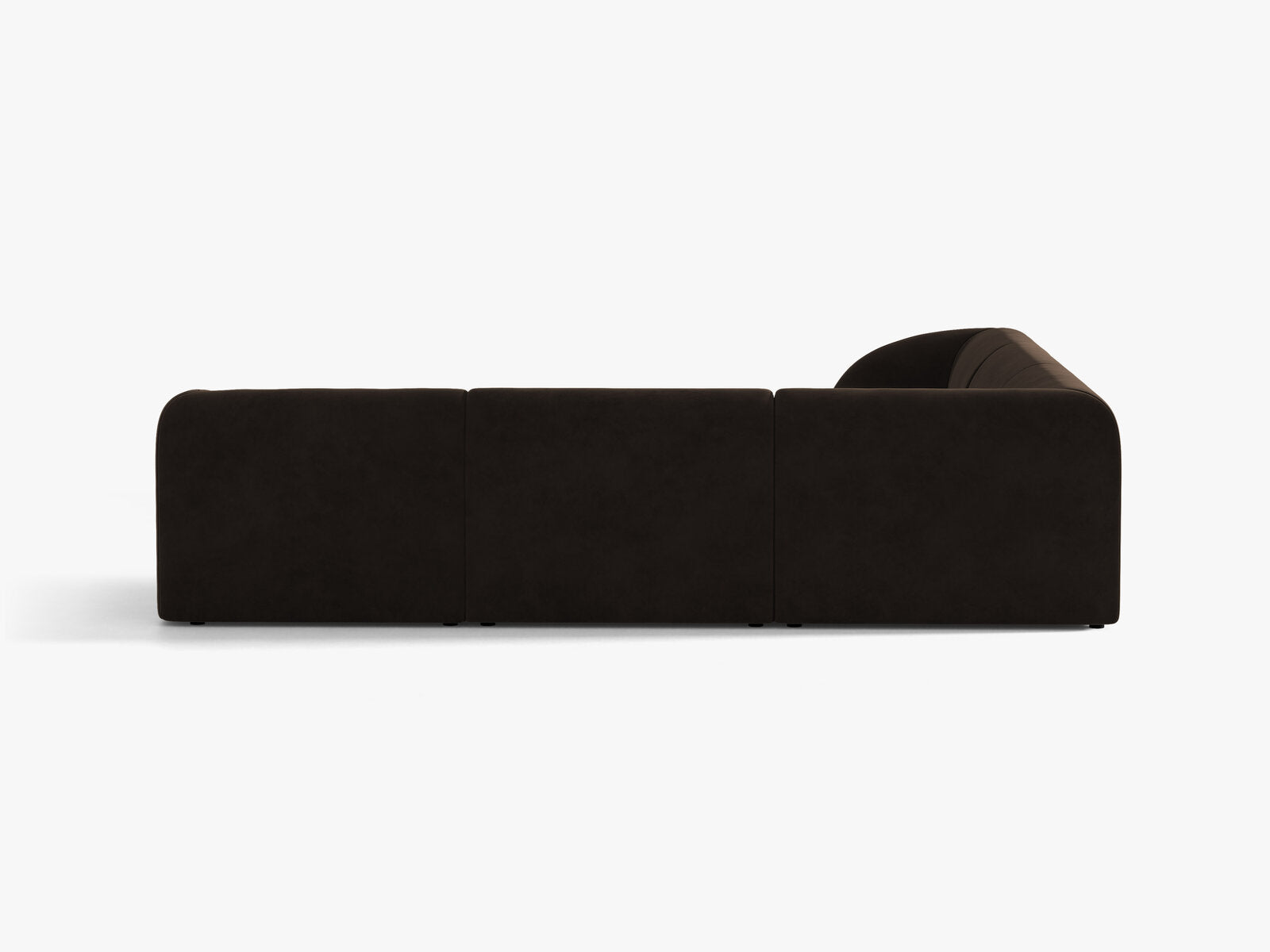 Micadoni 5-Sitzer Symmetrisches Ecksofa Miley Samt Bluvel Dunkelbraun