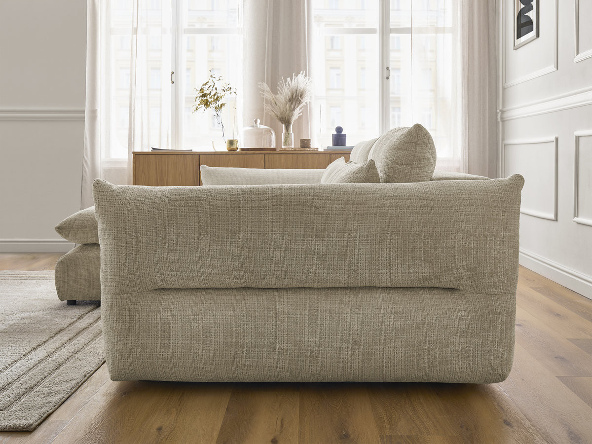 Bobochic Neil Ecksofa Strukturstoff Beige Ecke links
