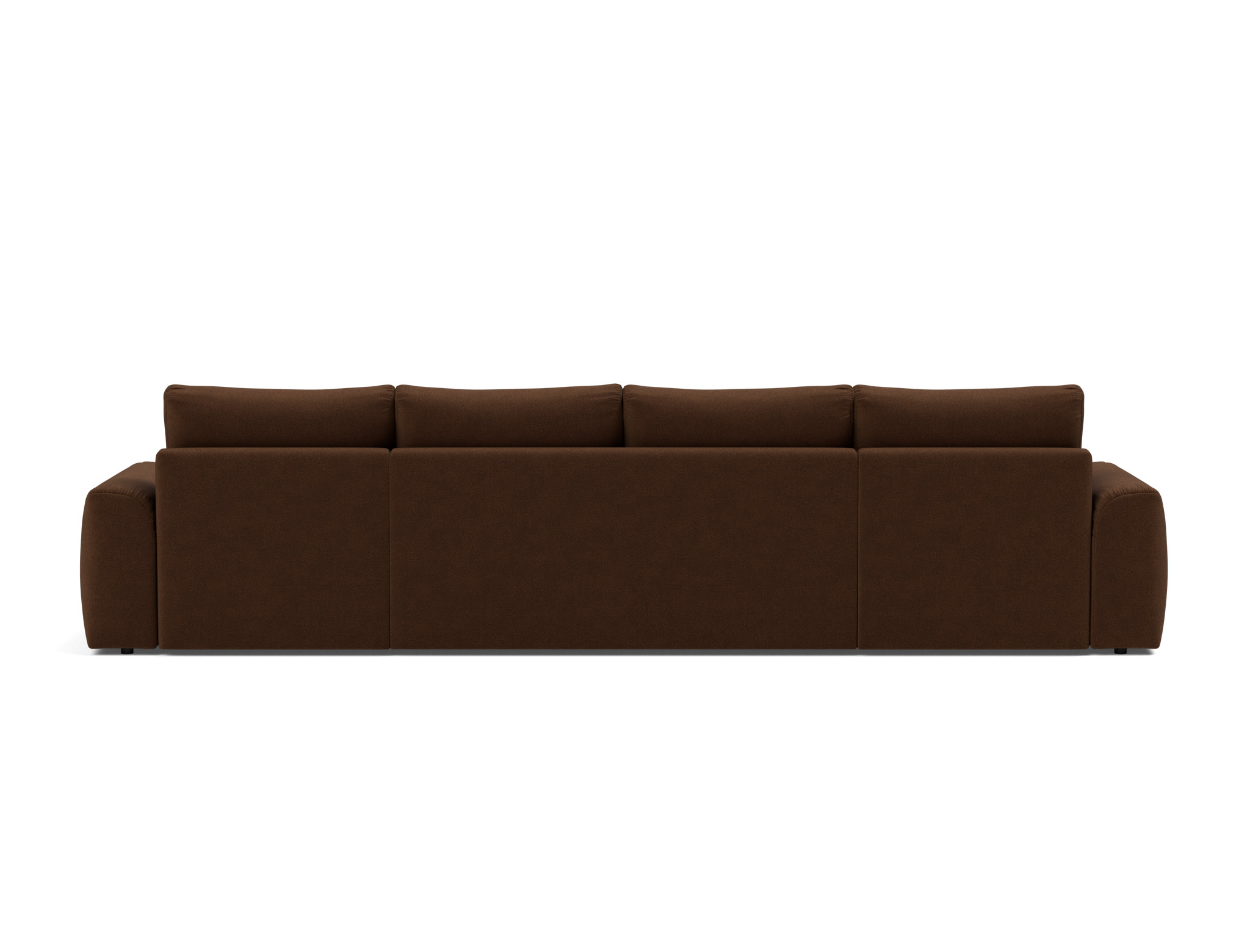Schlafsofa Norum U-Form mit Chunky-Armlehnen Strukturierter Stoff Taura 359-Cappuccino