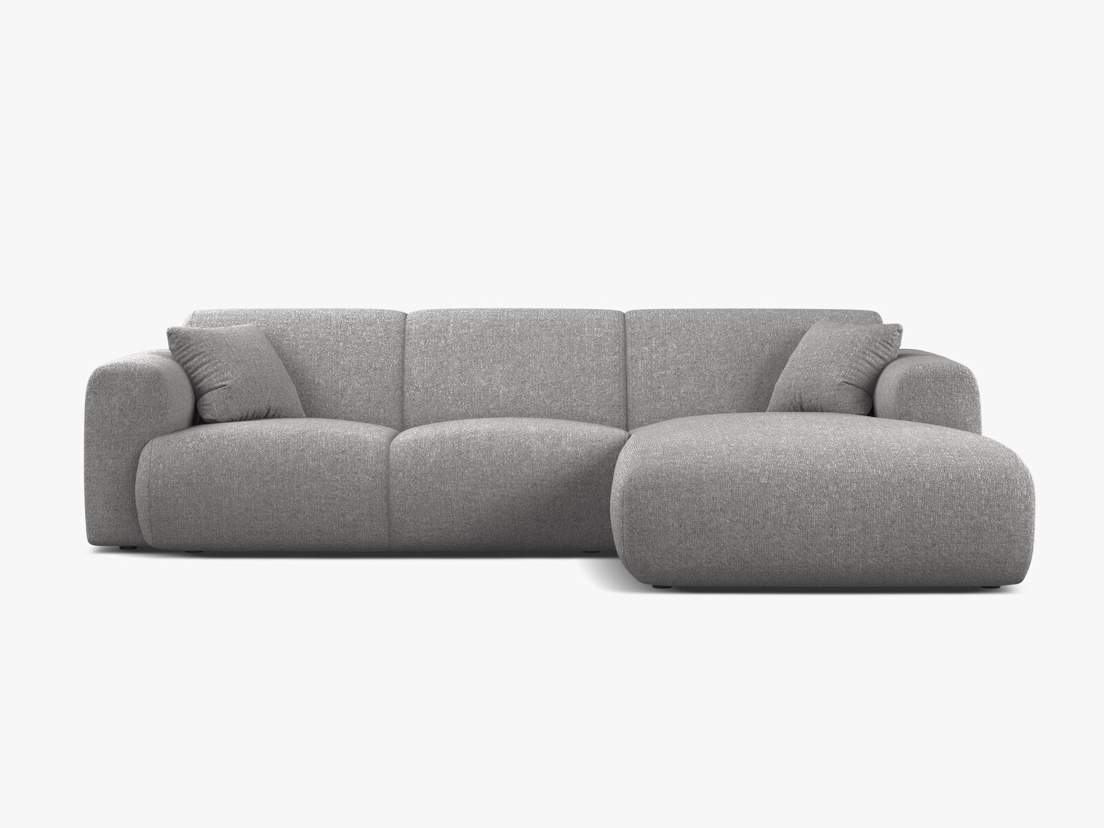 Micadoni Ecksofa Molino 4-Sitzer Rechts Chenille Eden Hellgrau