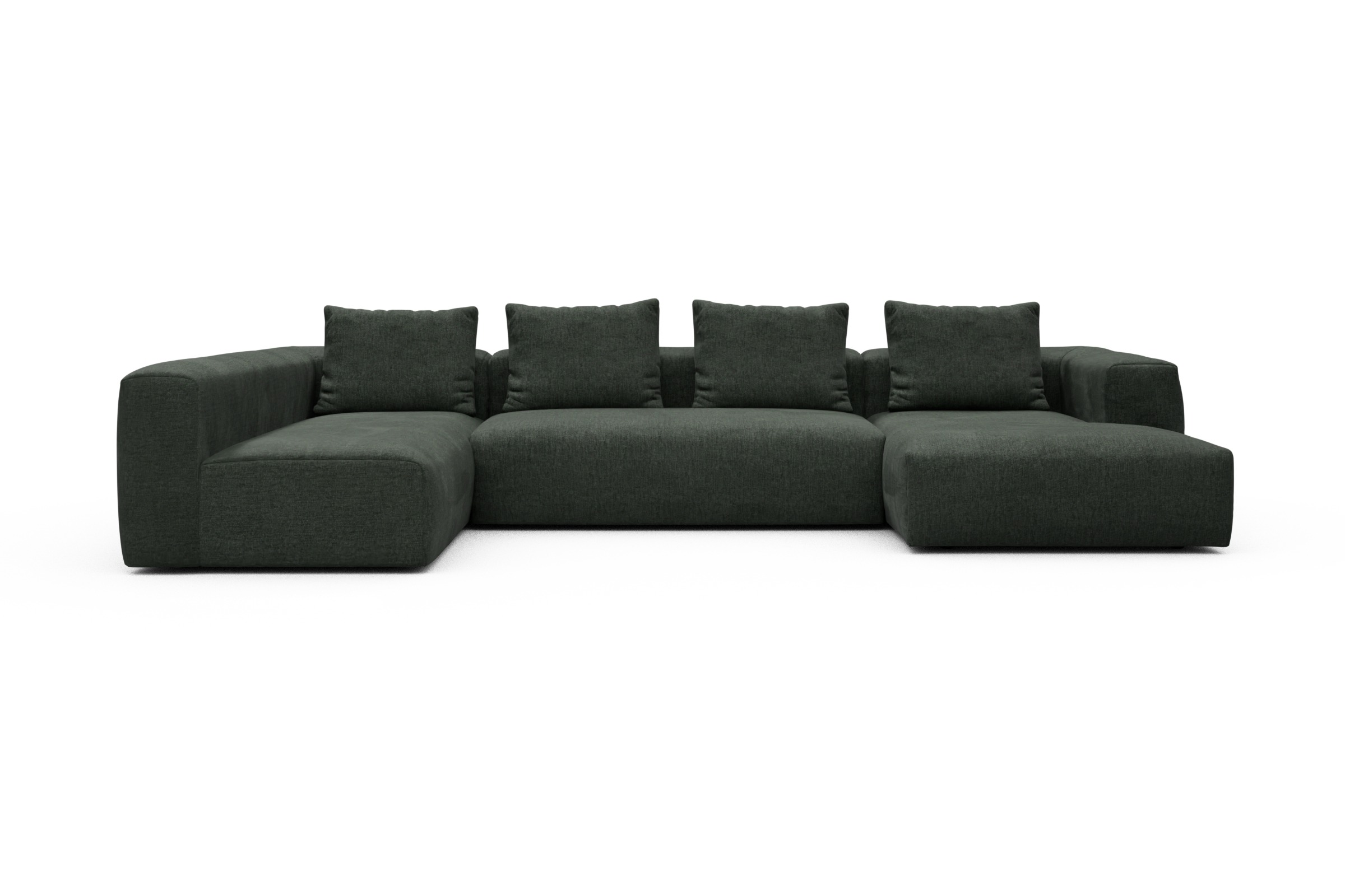 Skandi Home Wohnlandschaft Fred Chaiselongue rechts mit 2-Sitzer und lange Armlehne links Aivi-Pine-Green moebelfaktor