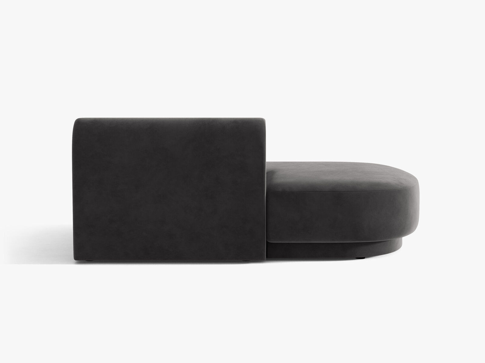 Micadoni 2-Sitzer Sitzmodul offen Miley Links Samt Bluvel Grau