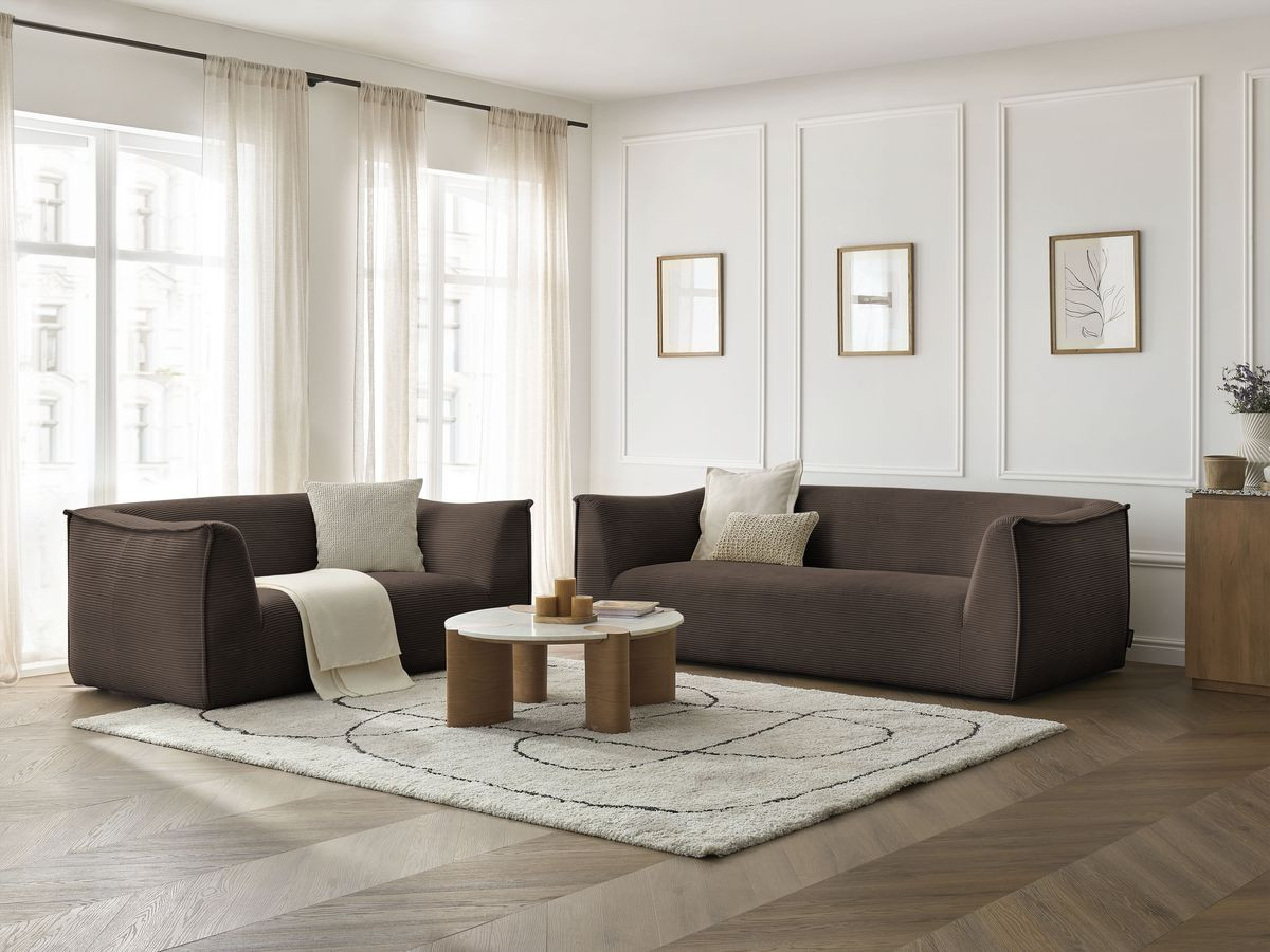 Bobochic Giorgia Sofa 5-Sitzer 412 × 100 cm Cordsamt Braun